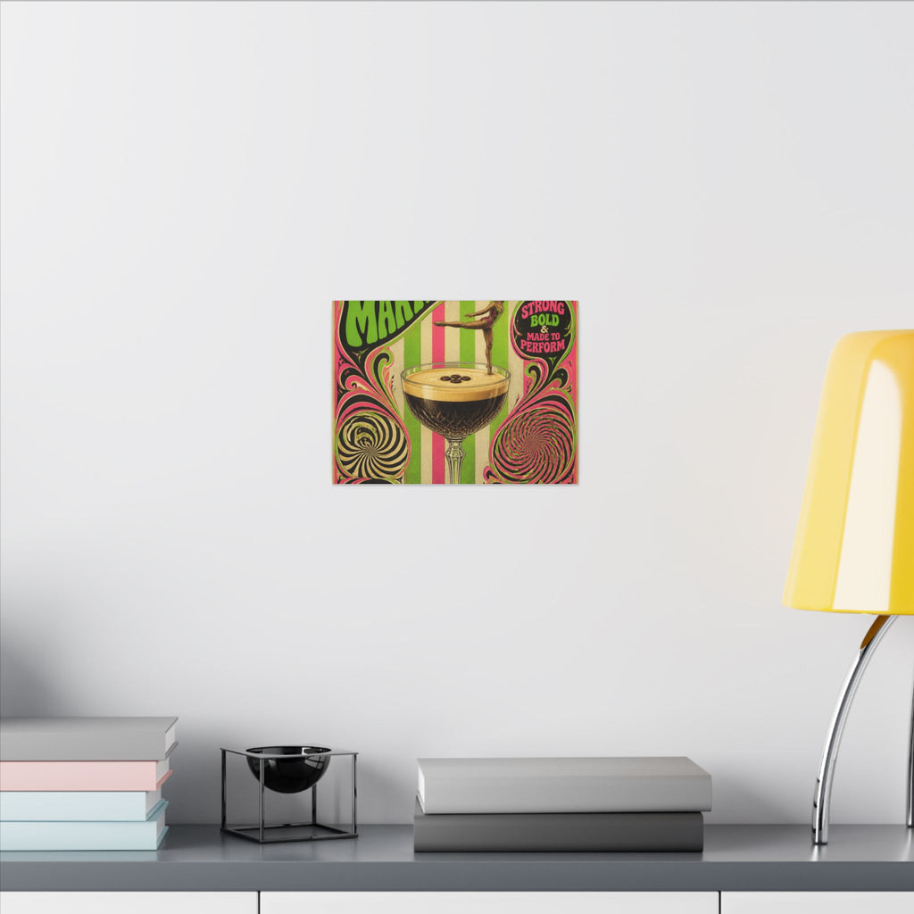 Espresso Martini Acrobat Wall Art Canvas 24×36 Psychedelic Dining Room Decor Maximalist Print