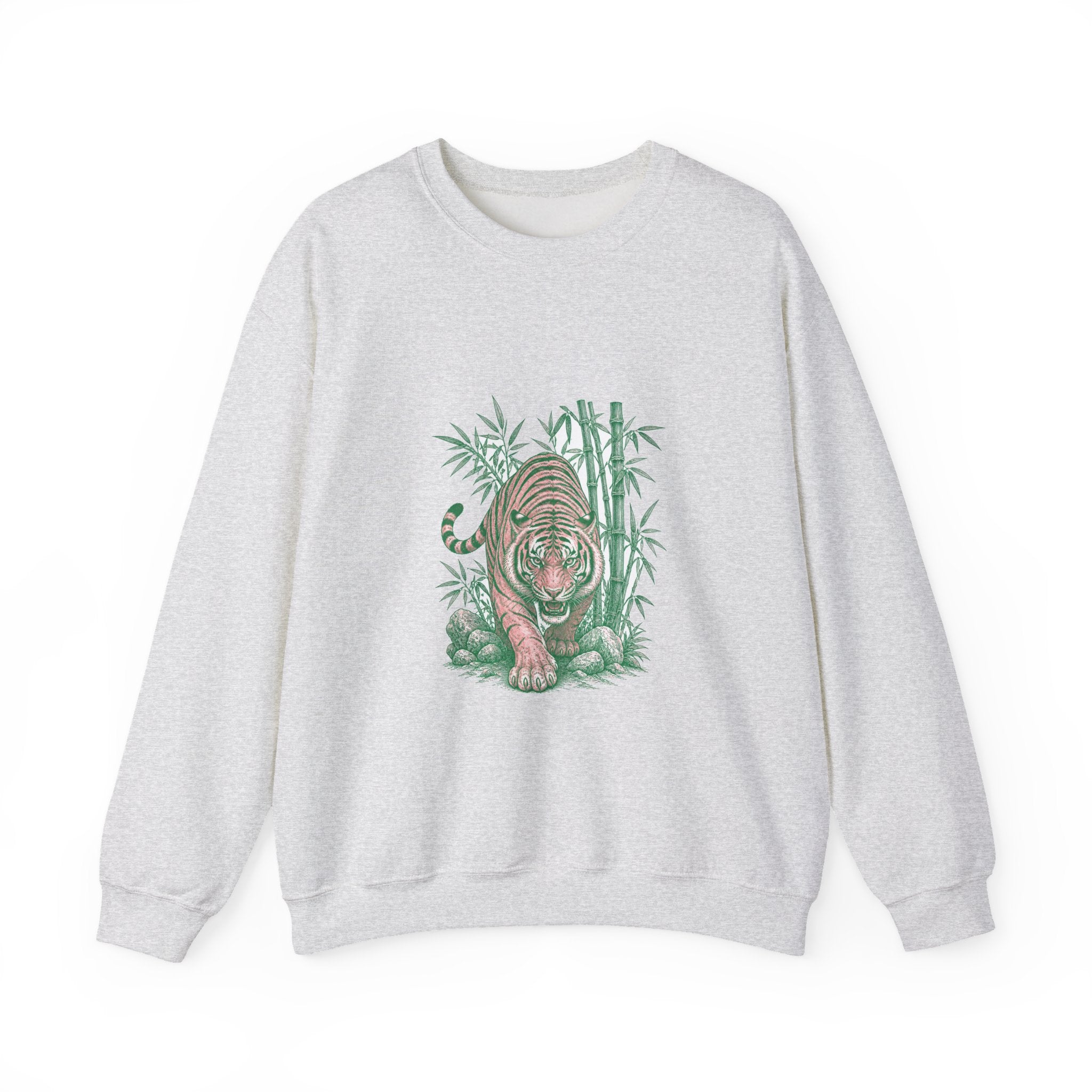 Matching Couple Sweatshirt - Tiger & Crane Matching Couple Comfort Colors Crew Vintage Art His Hers Honeymoon Gift - Design A