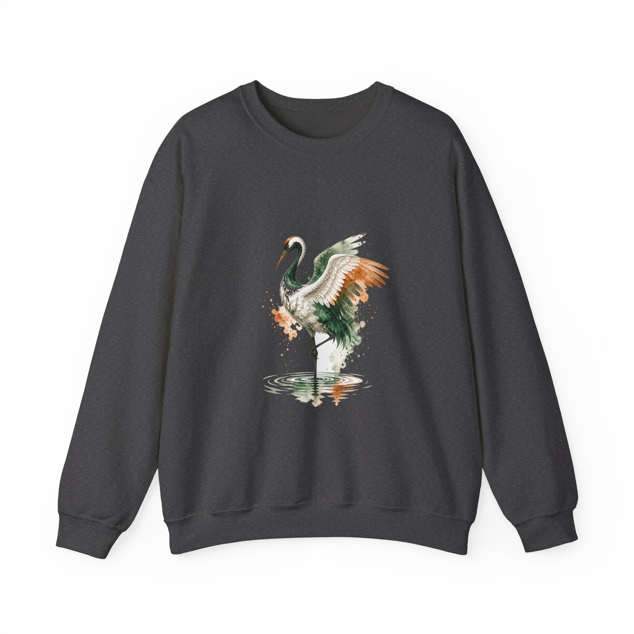 Matching Couple Sweatshirt - Tiger & Crane Matching Couple Premium Fleece Sweatshirt Watercolor Art His Hers Birthday Gift - Design B