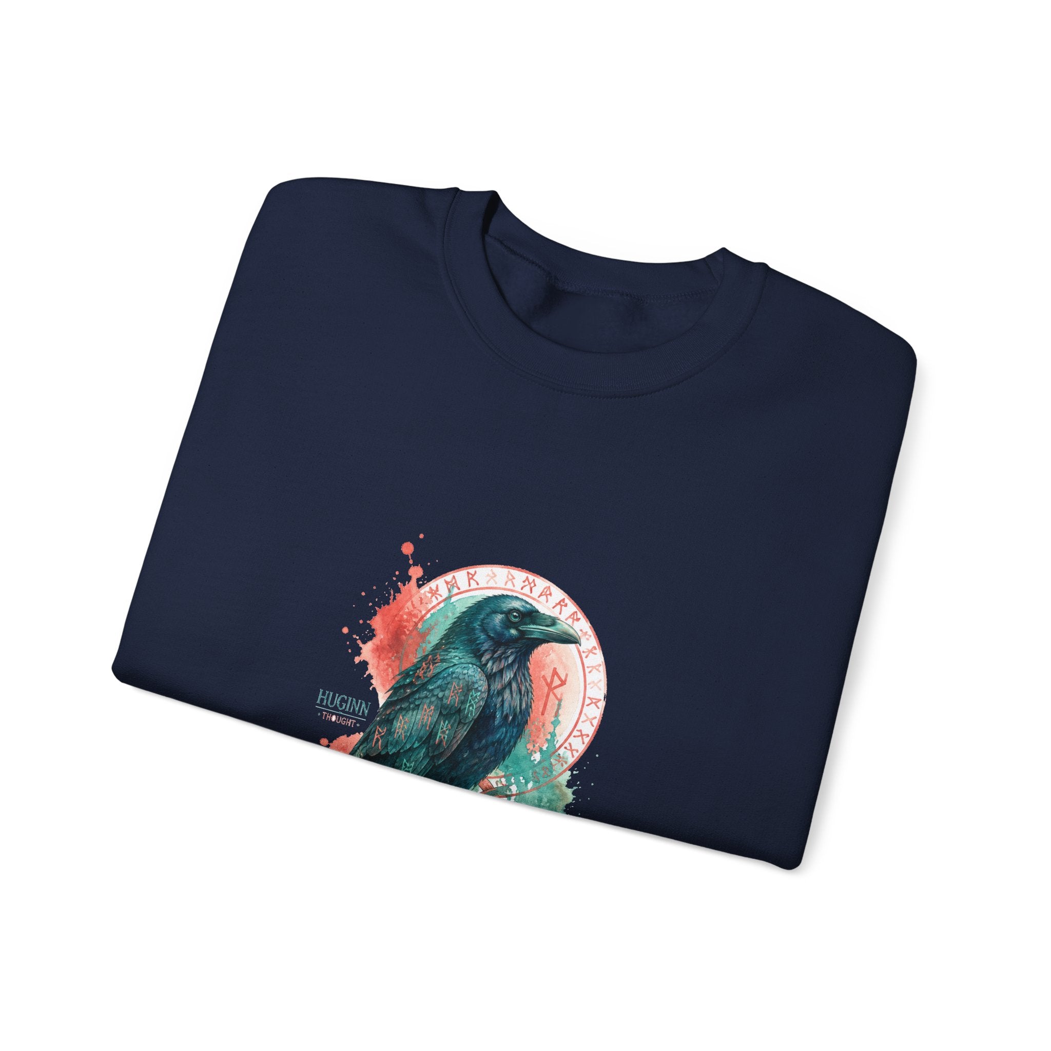 Matching Couple Sweatshirt - Huginn & Muninn Matching Couple Crewneck Sweatshirt Watercolor Art His Hers Engagement Gift - Design A