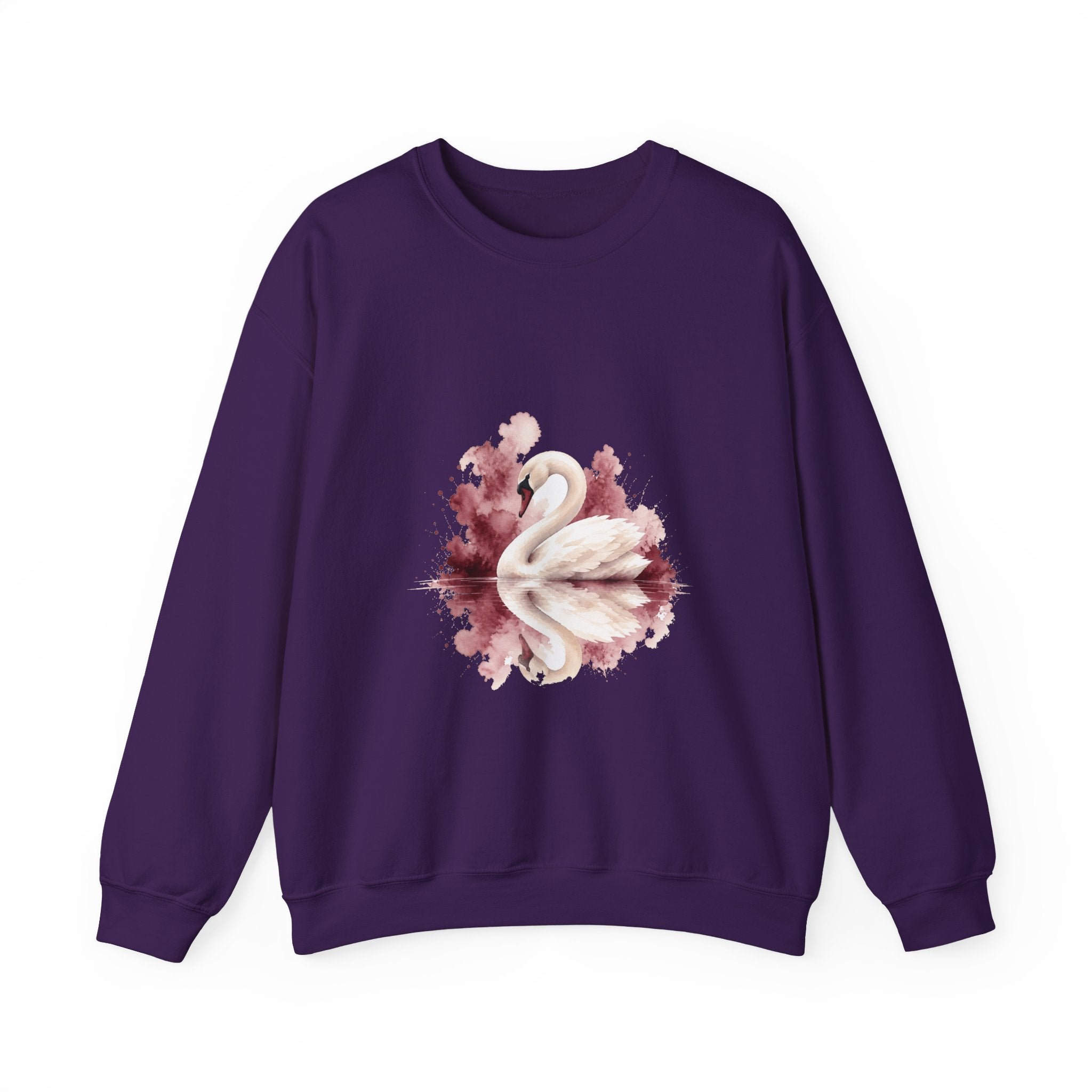 Matching Couple Sweatshirt - Raven & Swan Matching Couple Premium Fleece Sweatshirt Watercolor Art His Hers Birthday Gift - Design B