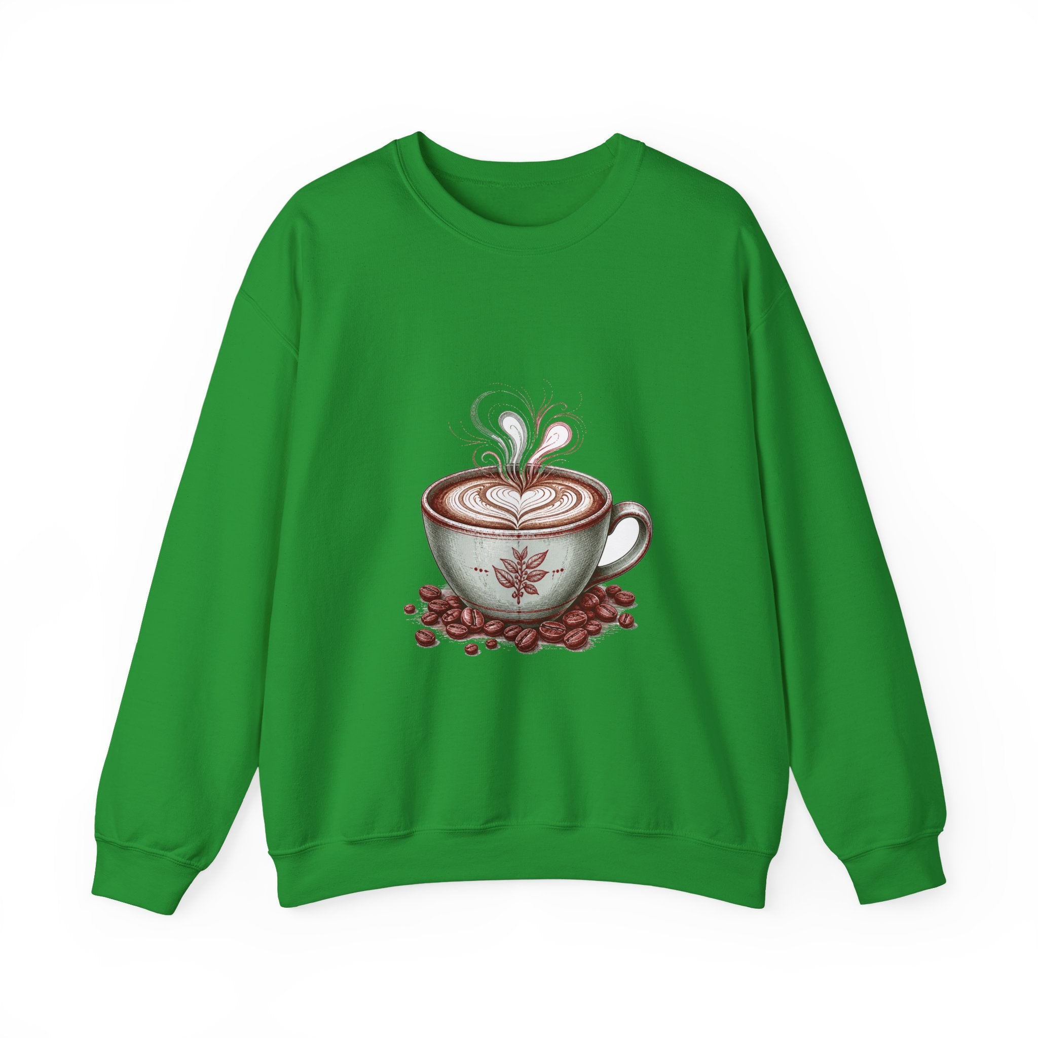 Matching Couple Sweatshirt - Coffee & Tea Matching Couple Premium Fleece Sweatshirt Hand-Drawn Art His Hers Anniversary Gift - Design A