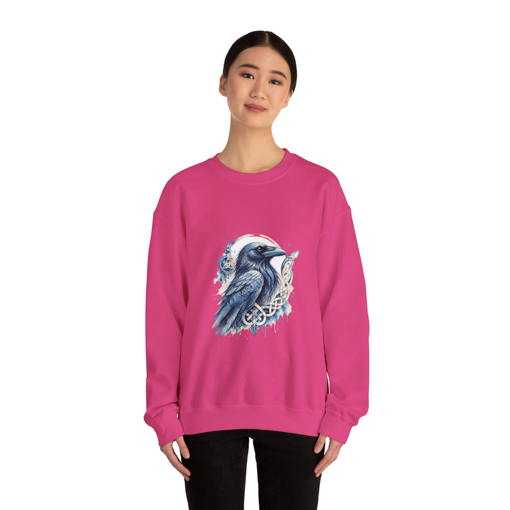 Matching Couple Sweatshirt - Huginn & Muninn Matching Couple Comfort Colors Crew Watercolor Art His Hers Birthday Gift - Design A
