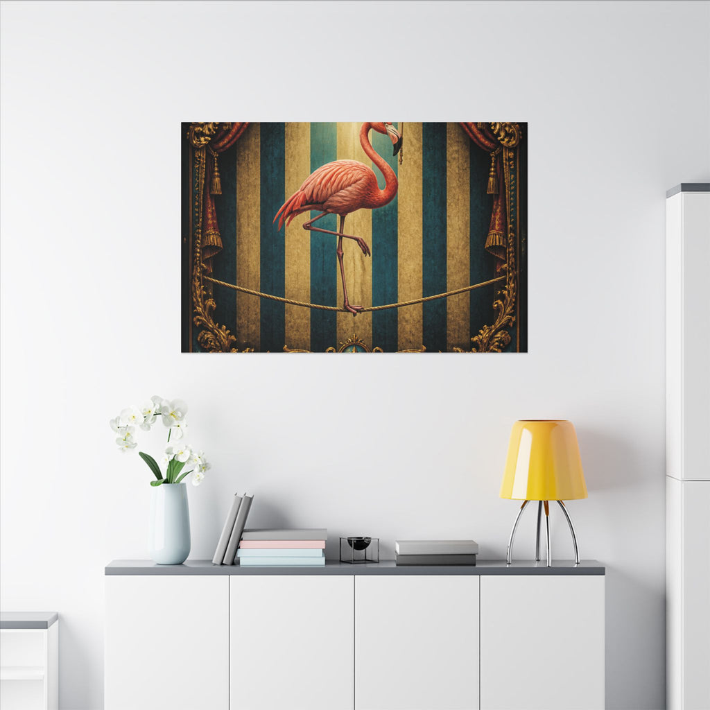 Flamingo Tightrope Wall Art Canvas 24×36 Baroque Studio Decor Maximalist Print
