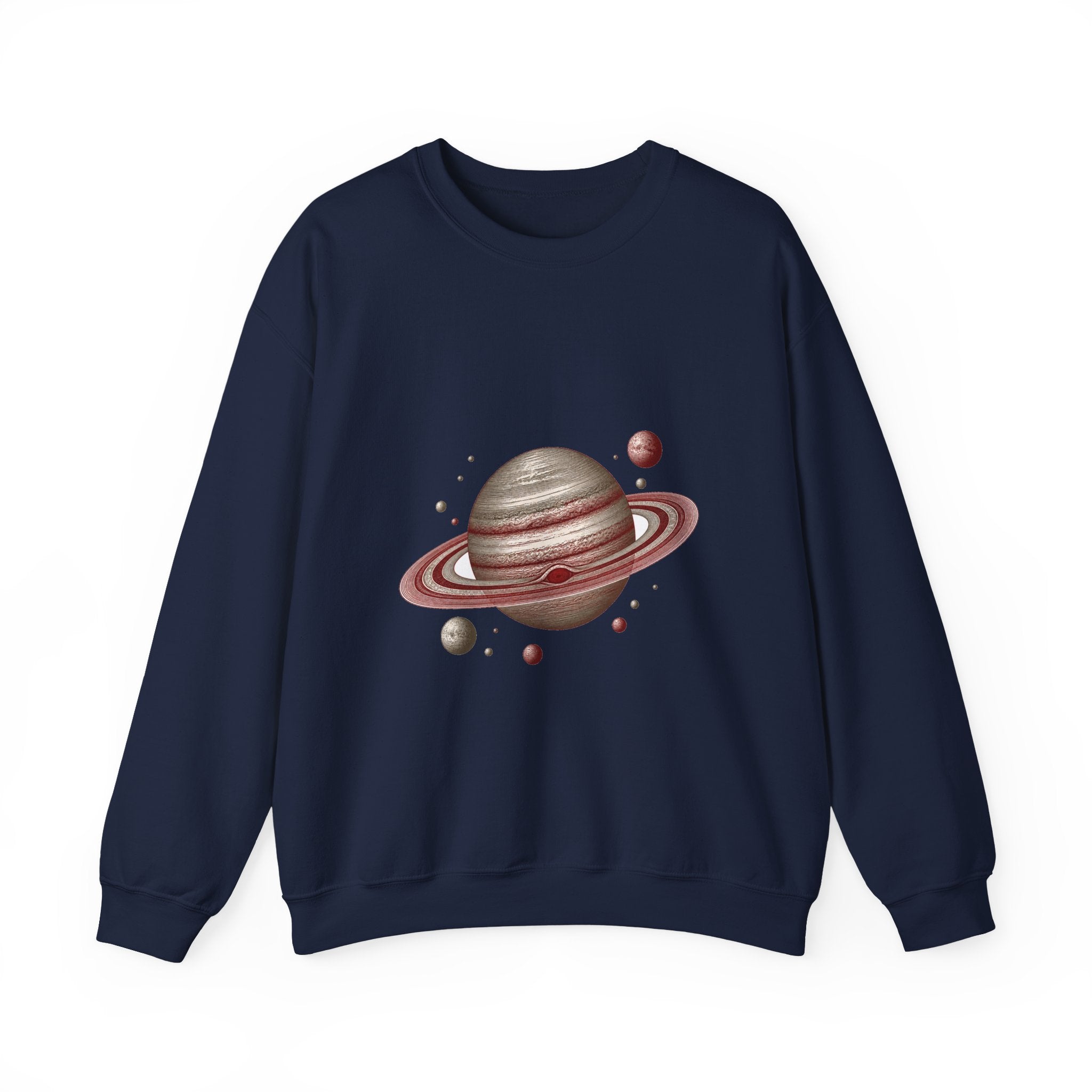 Matching Couple Sweatshirt - Saturn & Jupiter Matching Couple Crewneck Sweatshirt Vintage Art His Hers Wedding Gift - Design A