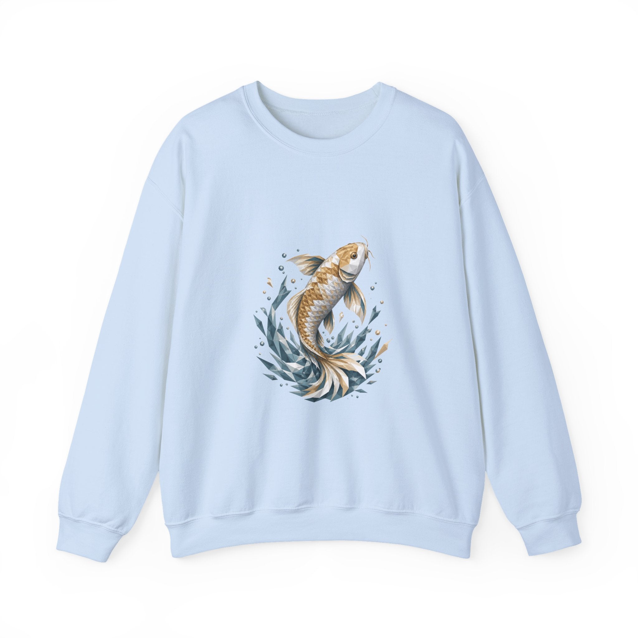 Matching Couple Sweatshirt - Koi Fish Yin Yang Matching Couple Crewneck Sweatshirt Geometric Art His Hers Couple Gift - Design A