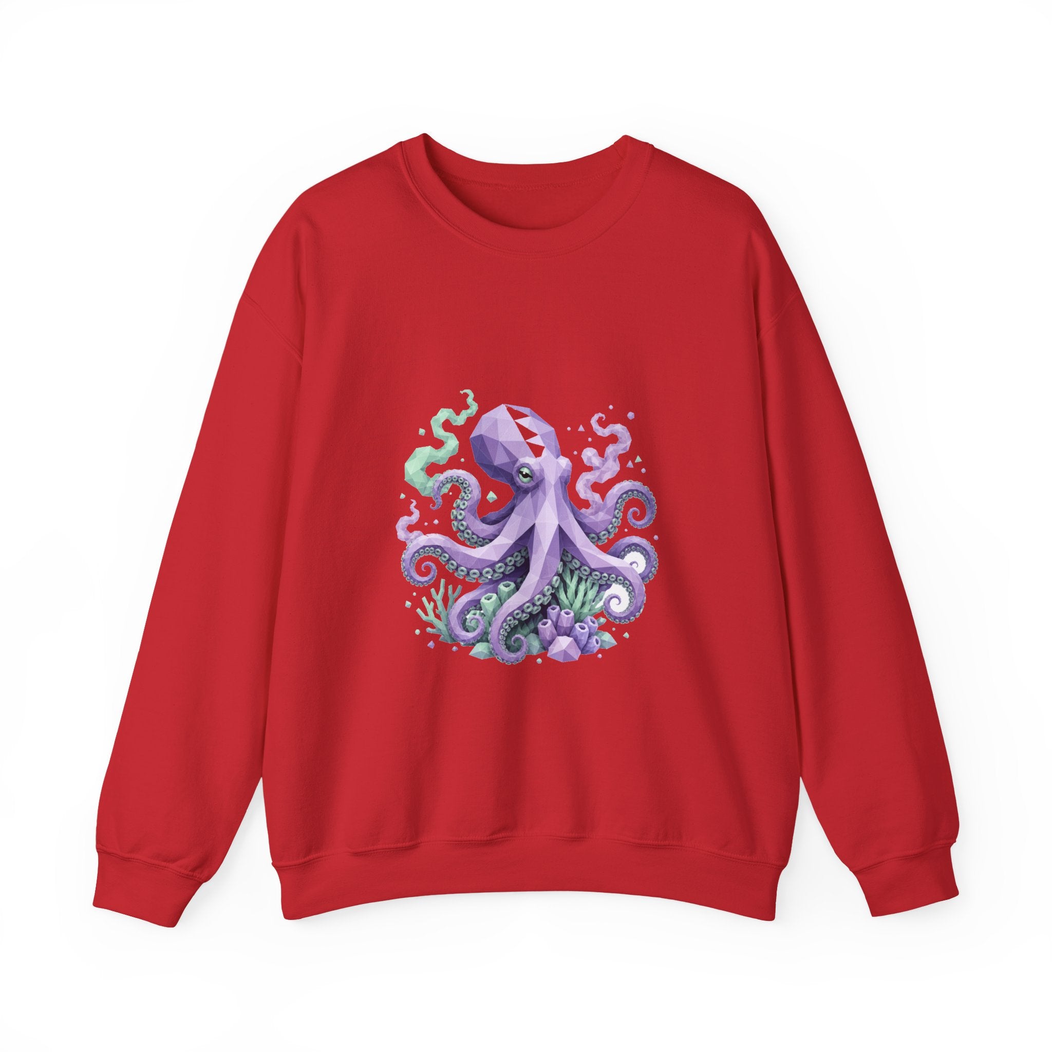 Matching Couple Sweatshirt - Octopus & Jellyfish Matching Couple Crewneck Sweatshirt Geometric Art His Hers Couple Gift - Design A