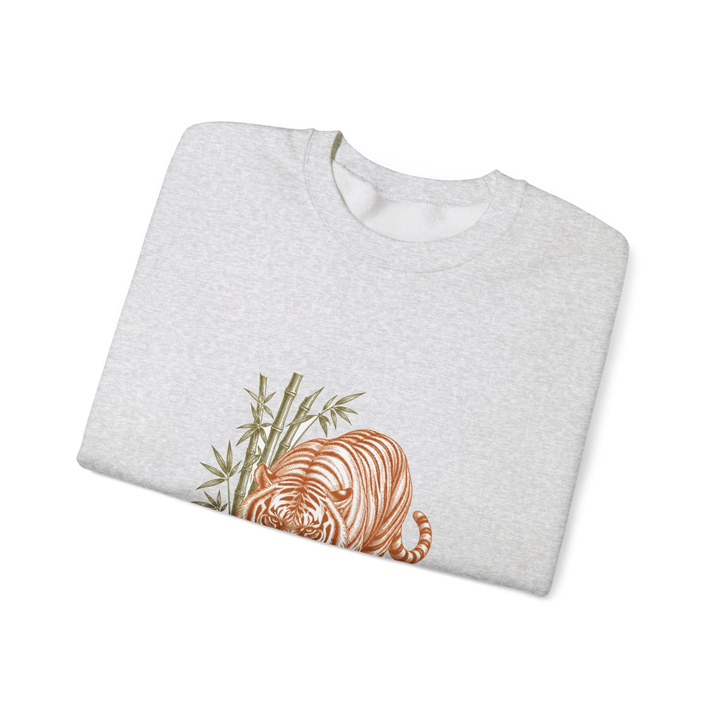 Matching Couple Sweatshirt - Tiger & Crane Matching Couple Premium Fleece Sweatshirt Vintage Art His Hers Honeymoon Gift - Design A