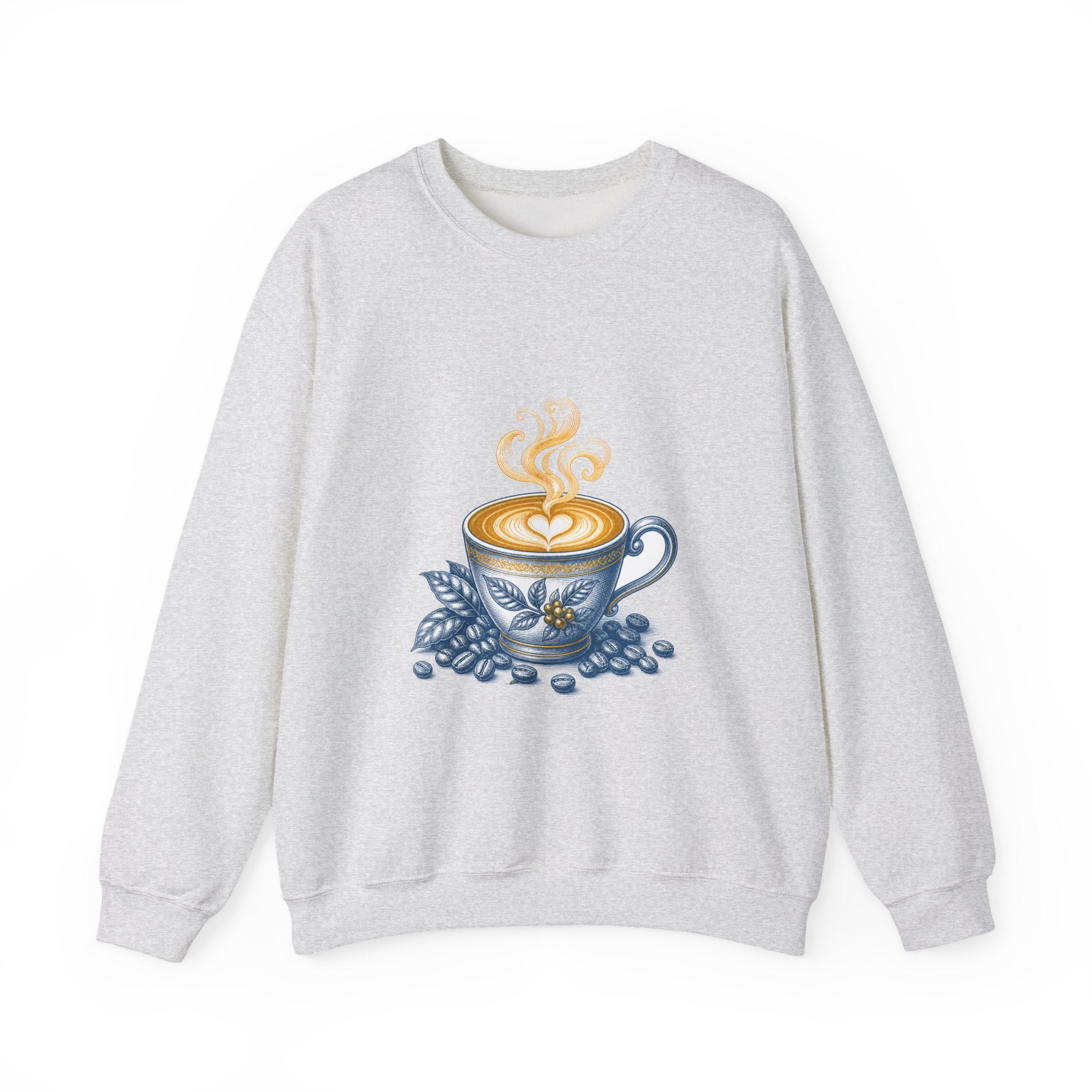 Matching Couple Sweatshirt - Coffee & Tea Matching Couple Crewneck Sweatshirt Vintage Art His Hers Wedding Gift - Design A