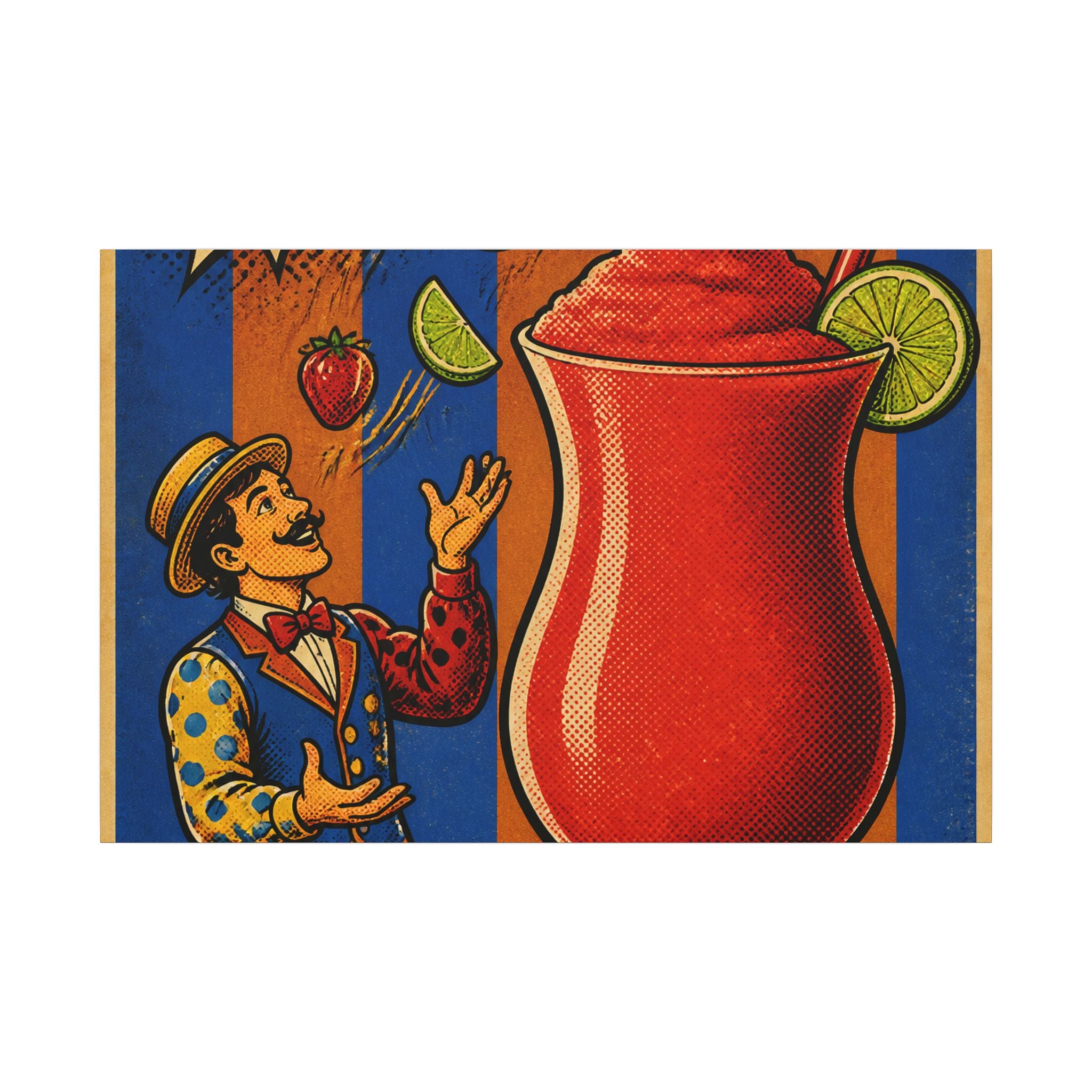Daiquiri Fruit Juggler Wall Art Canvas 24×36 Pop Art Restaurant Decor Maximalist Print