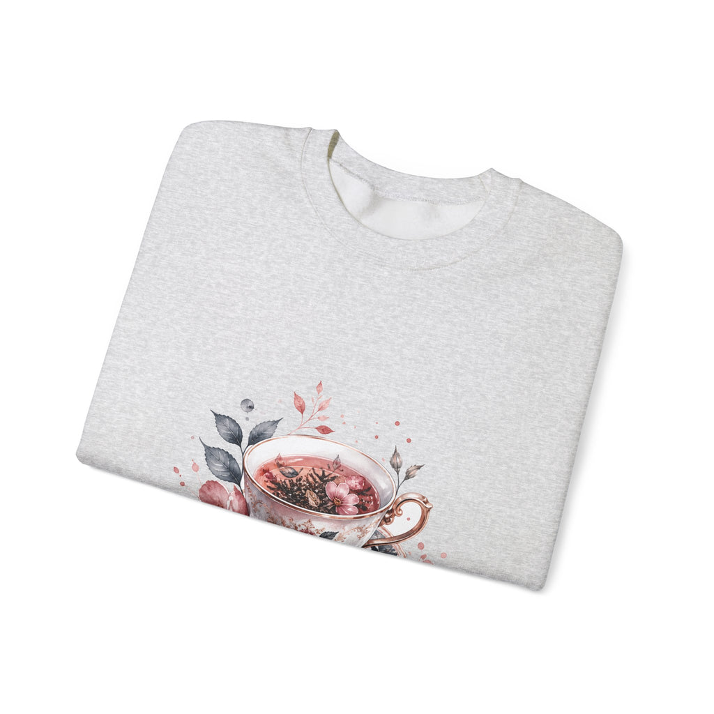 Matching Couple Sweatshirt - Coffee & Tea Matching Couple Premium Fleece Sweatshirt Watercolor Art His Hers Birthday Gift - Design B