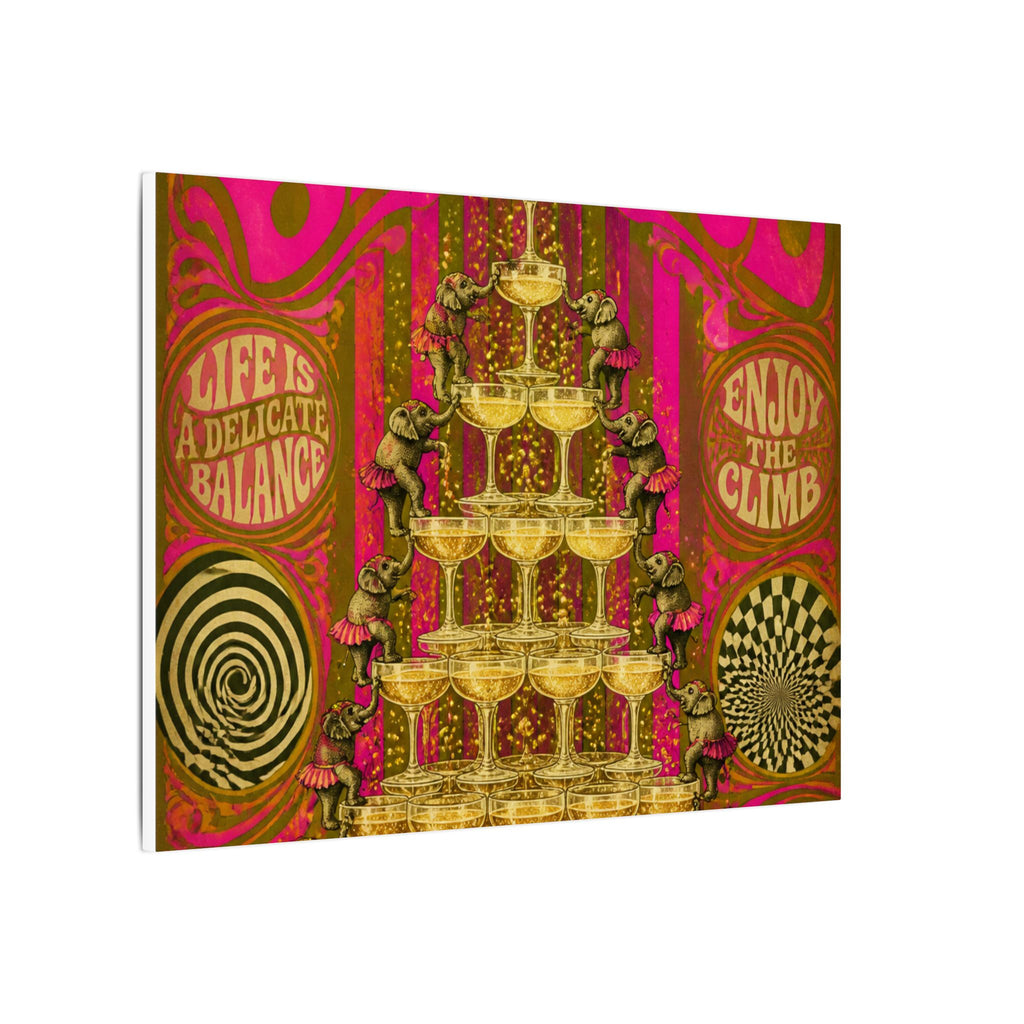 Champagne Tower Elephants Wall Art Canvas 16×20 Psychedelic Cafe Decor Maximalist Print
