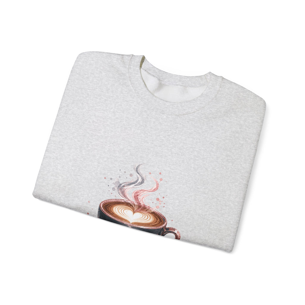 Matching Couple Sweatshirt - Coffee & Tea Matching Couple Premium Fleece Sweatshirt Watercolor Art His Hers Birthday Gift - Design A