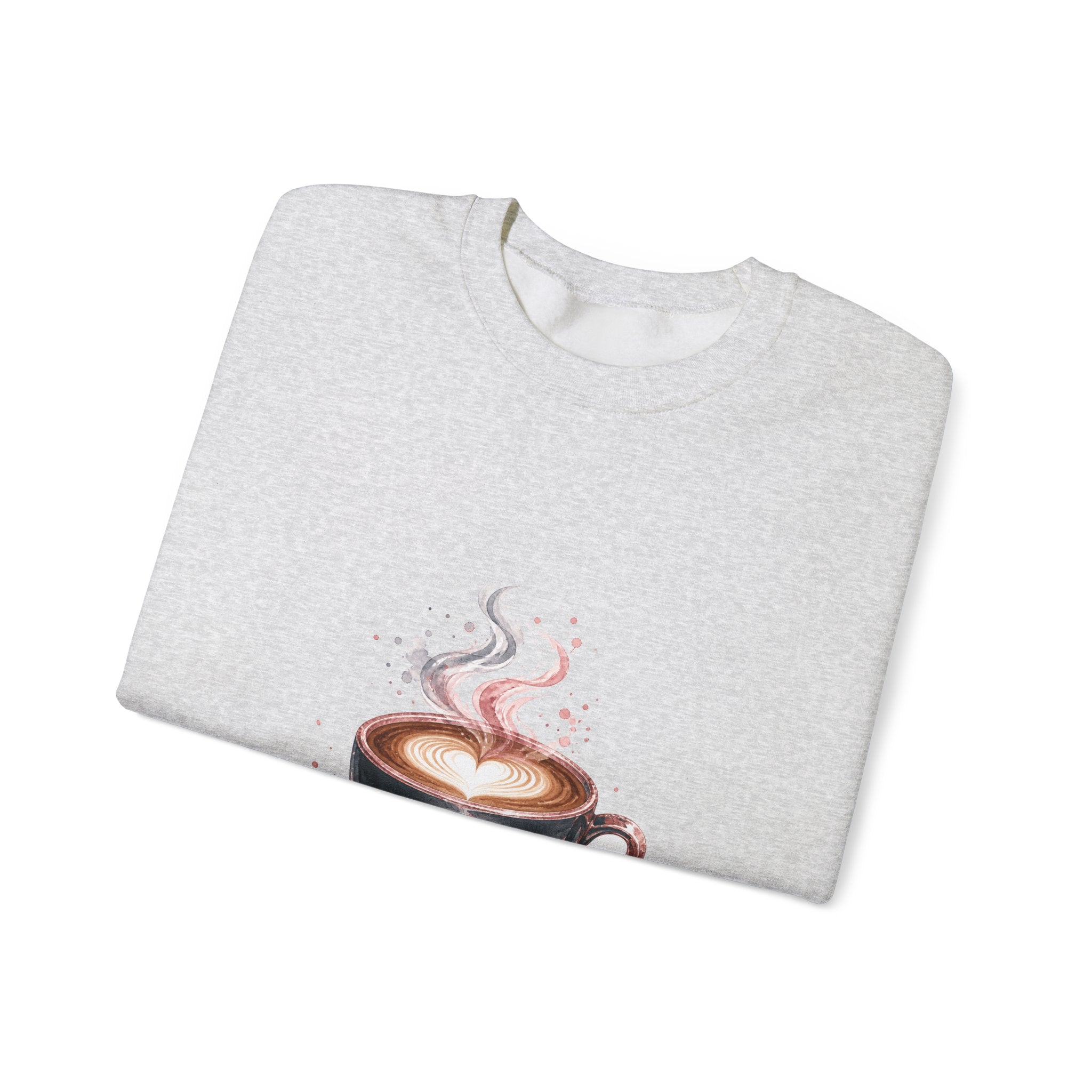Matching Couple Sweatshirt - Coffee & Tea Matching Couple Premium Fleece Sweatshirt Watercolor Art His Hers Birthday Gift - Design A