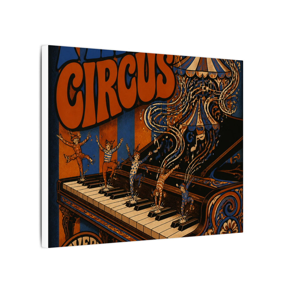 Grand Piano Acrobats Wall Art Canvas 24×36 Psychedelic Dining Room Decor Maximalist Print