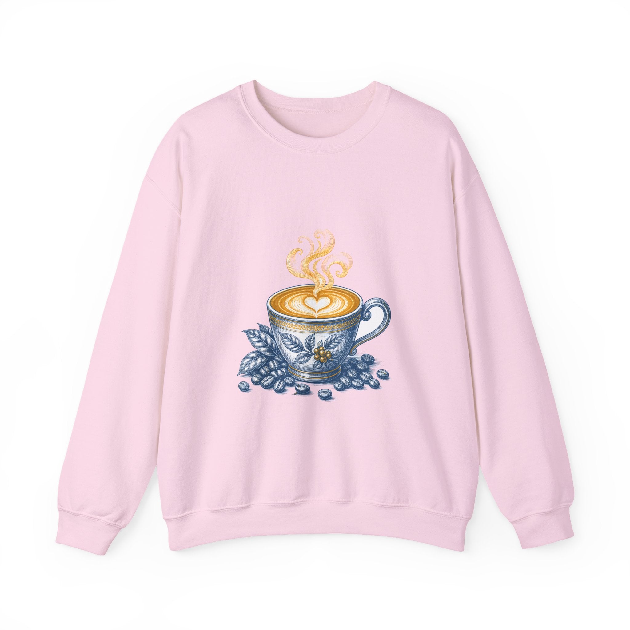 Matching Couple Sweatshirt - Coffee & Tea Matching Couple Crewneck Sweatshirt Vintage Art His Hers Wedding Gift - Design A