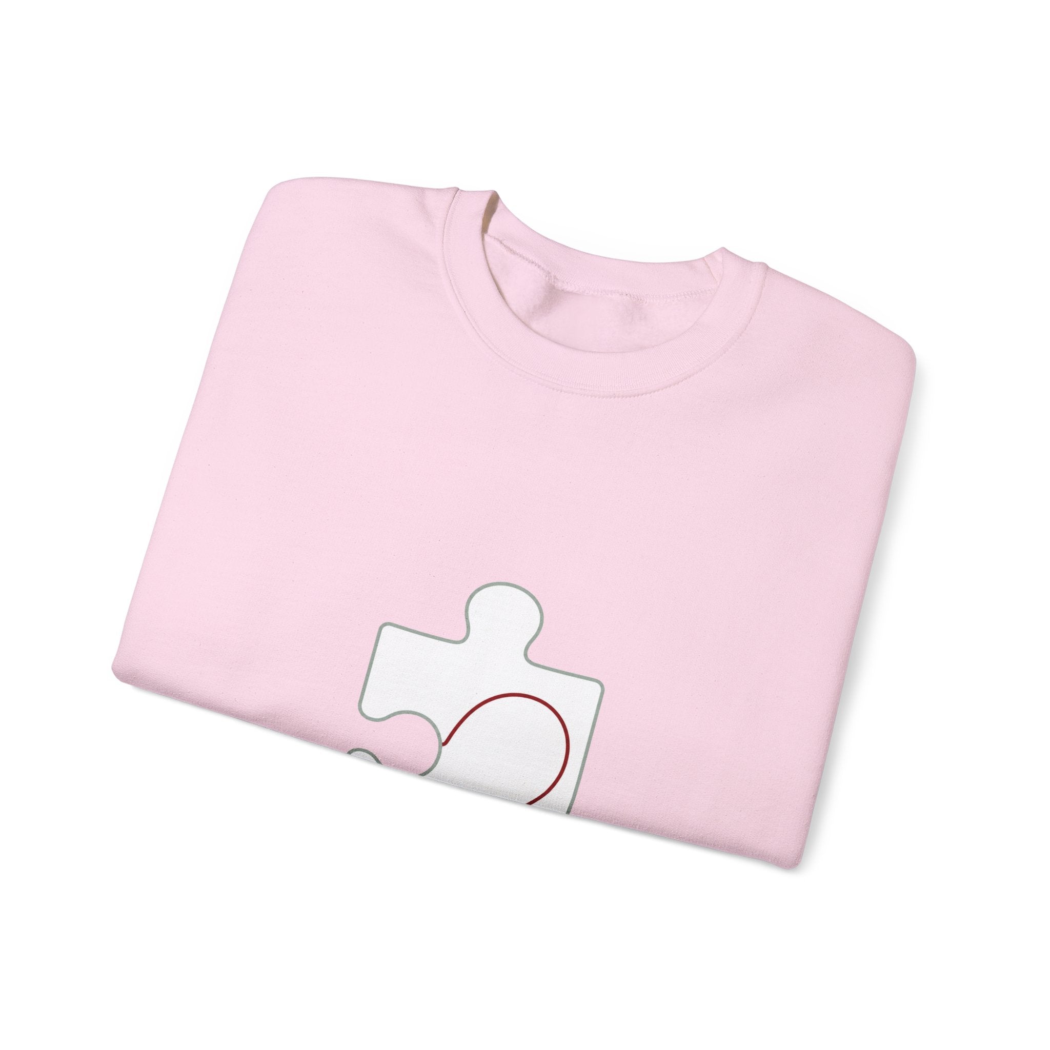Matching Couple Sweatshirt - Puzzle Pieces Matching Couple Comfort Colors Crew Minimalist Art His Hers Christmas Gift - Design B