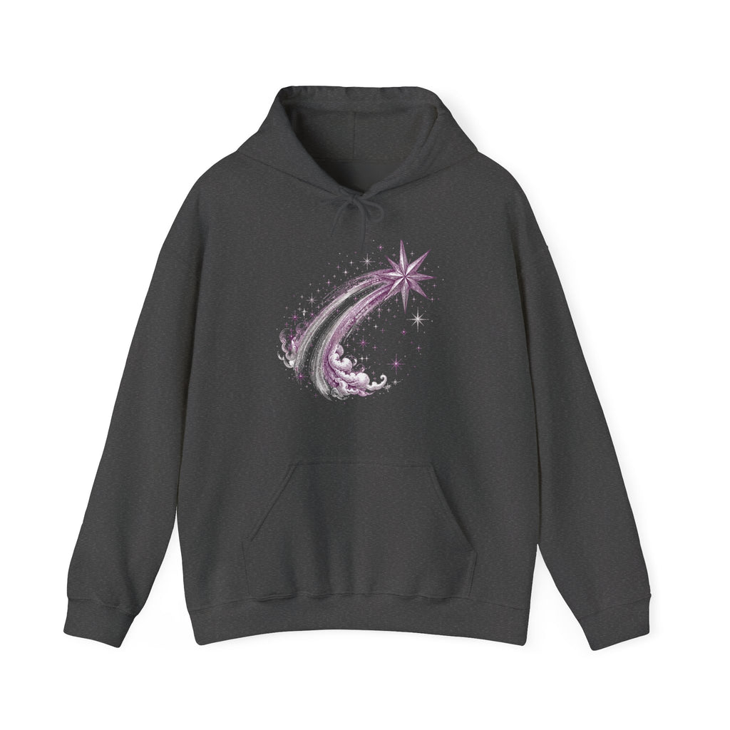 Matching Couple Sweatshirt - Shooting Star & North Star Matching Couple Hooded Sweatshirt Vintage Art His Hers Wedding Gift - Design A