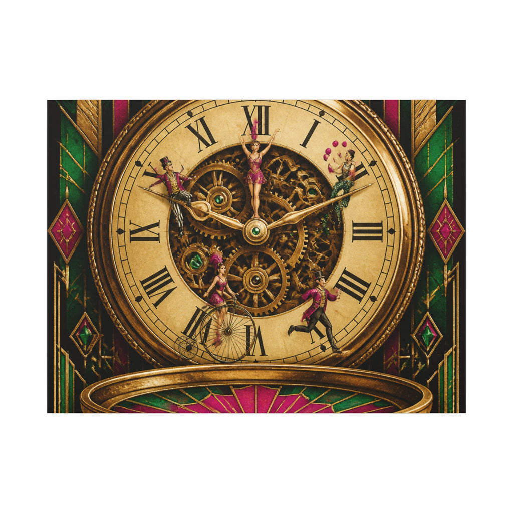 Pocket Watch Performers Wall Art Canvas 16×20 Art Deco Entryway Decor Maximalist Print