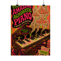 Grand Piano Acrobats Wall Art Poster 18×24 Psychedelic Cafe Decor Maximalist Print