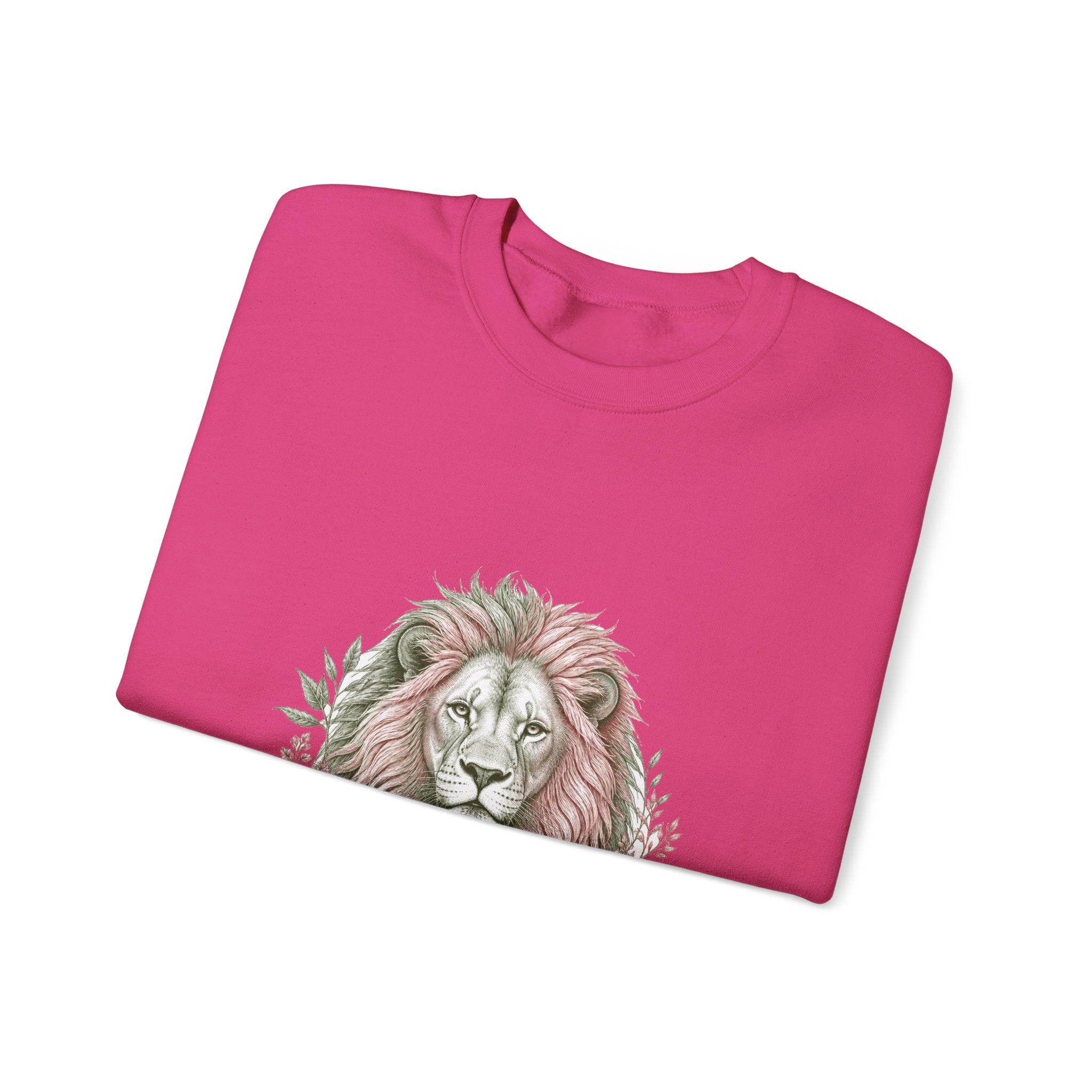 Matching Couple Sweatshirt - Lion & Lamb Matching Couple Premium Fleece Sweatshirt Hand-Drawn Art His Hers Anniversary Gift - Design A