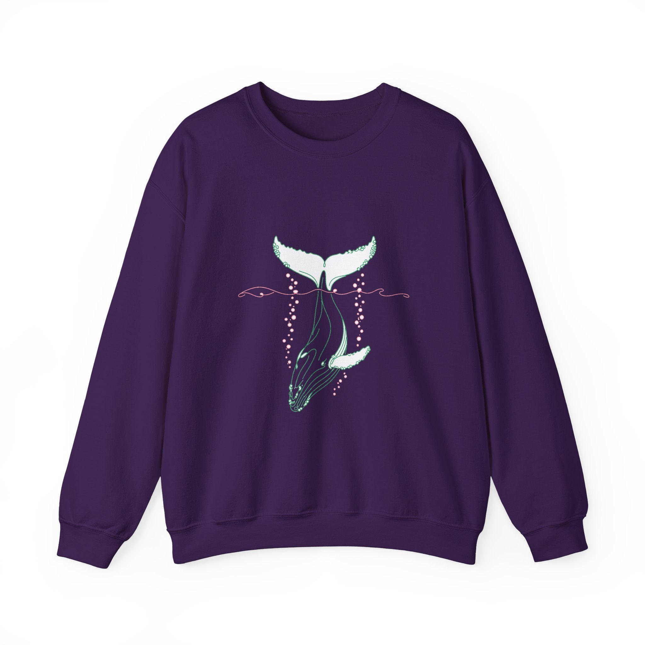 Matching Couple Sweatshirt - Eagle & Whale Matching Couple Comfort Colors Crew Minimalist Art His Hers Christmas Gift - Design B
