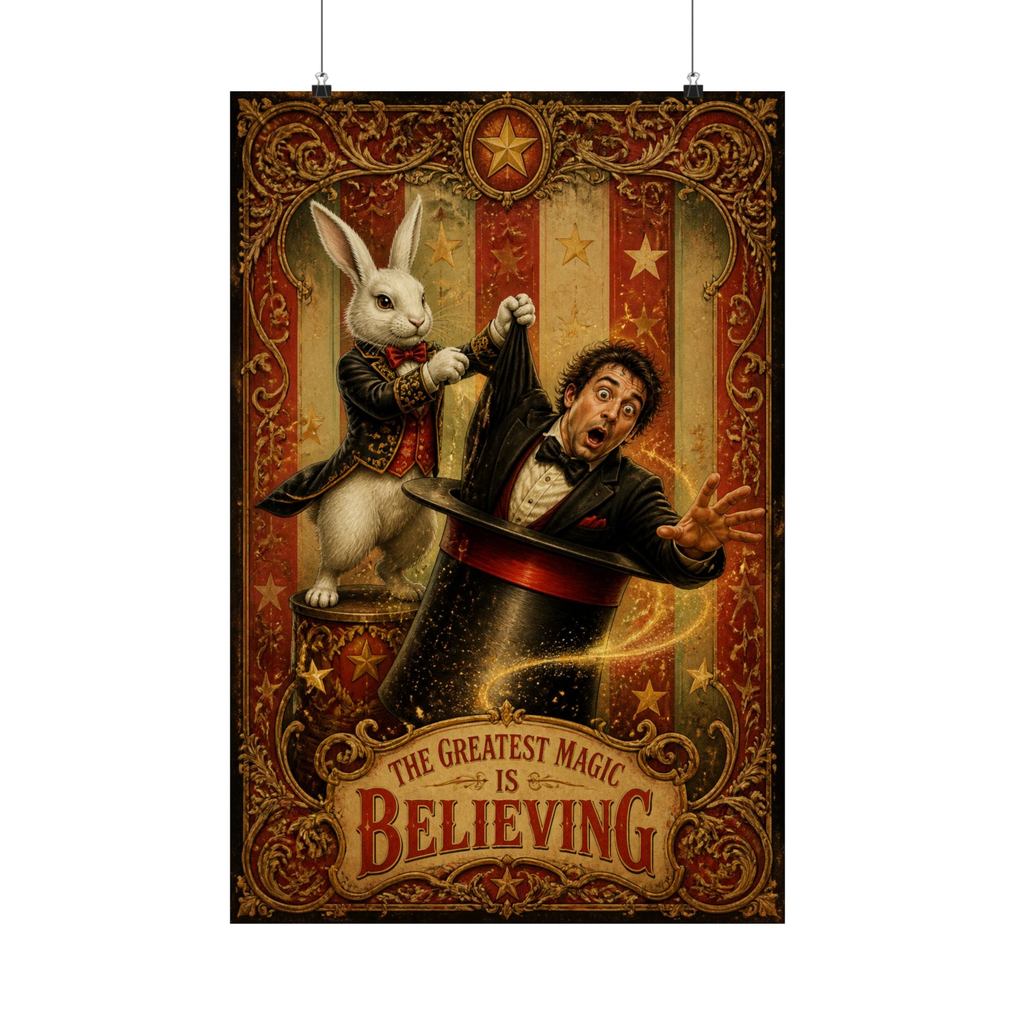 Magic Hat Rabbit Wall Art Poster 18×24 Baroque Home Office Decor Maximalist Print