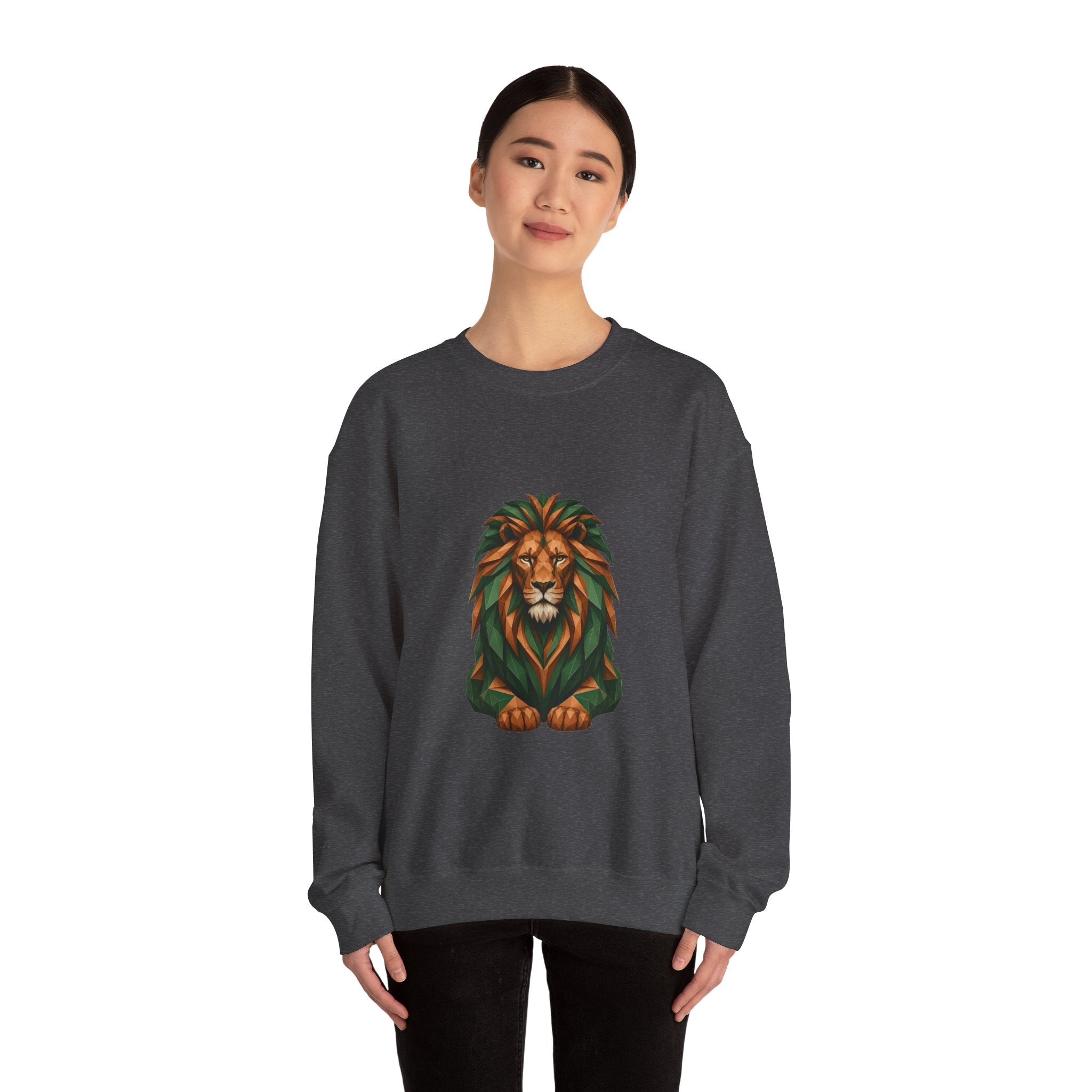 Matching Couple Sweatshirt - Lion & Lamb Matching Couple Comfort Colors Crew Geometric Art His Hers Love Gift - Design A