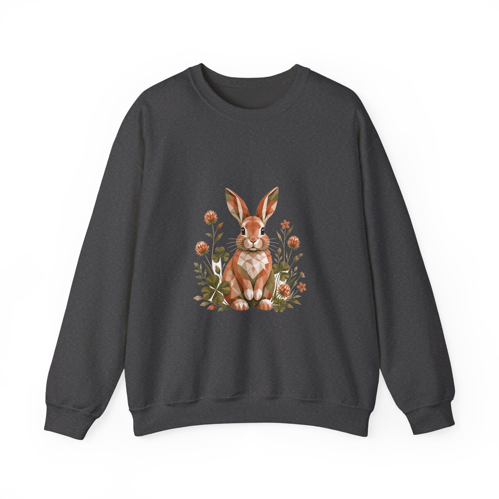 Matching Couple Sweatshirt - Fox & Rabbit Matching Couple Comfort Colors Crew Geometric Art His Hers Love Gift - Design B