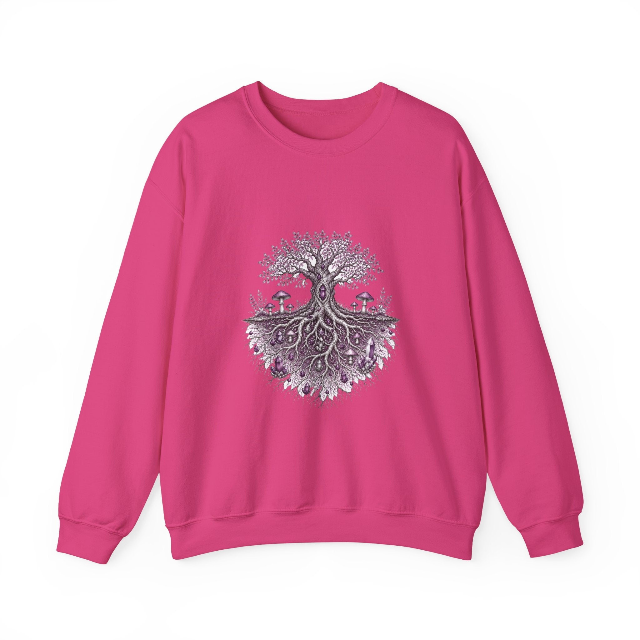 Matching Couple Sweatshirt - Ancient Oak & Deep Roots Matching Couple Premium Fleece Sweatshirt Hand-Drawn Art His Hers Anniversary Gift - Design B