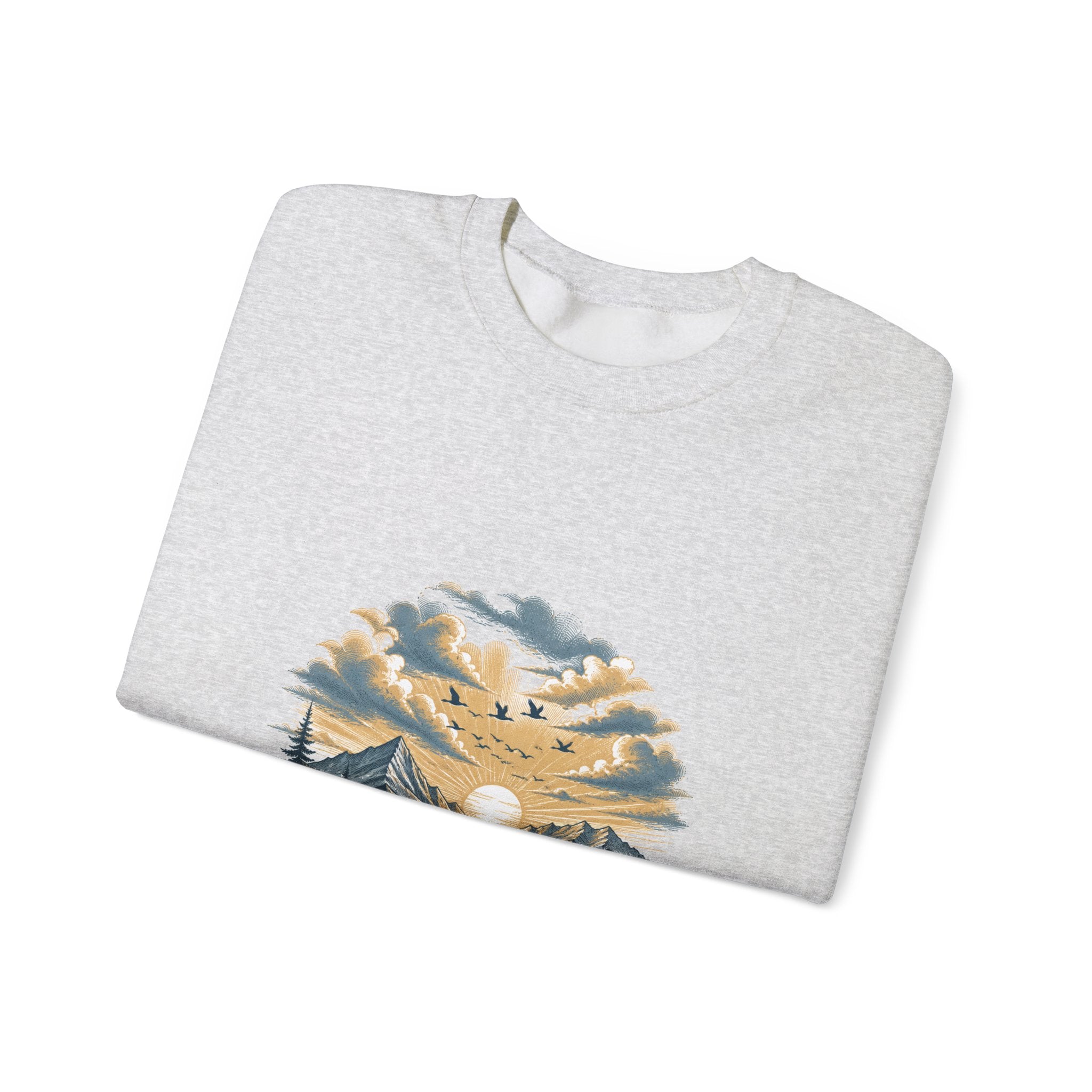 Matching Couple Sweatshirt - Sunrise & Sunset Matching Couple Comfort Colors Crew Hand-Drawn Art His Hers Anniversary Gift - Design B