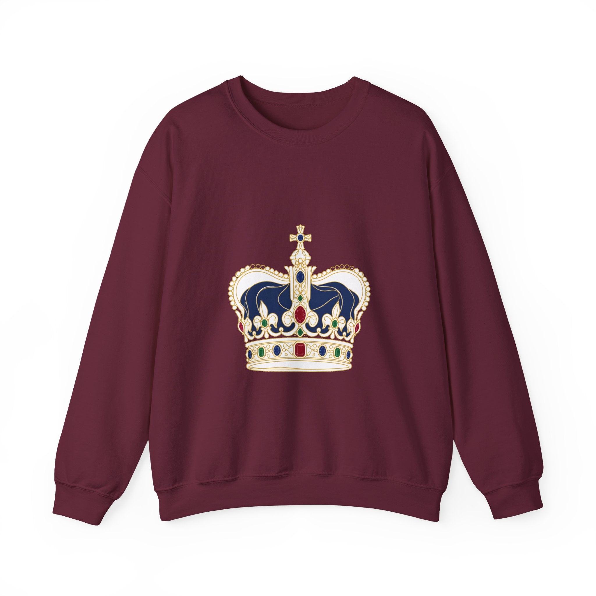 Matching Couple Sweatshirt - Crown & Shield Matching Couple Crewneck Sweatshirt Minimalist Art His Hers Valentine Gift - Design A