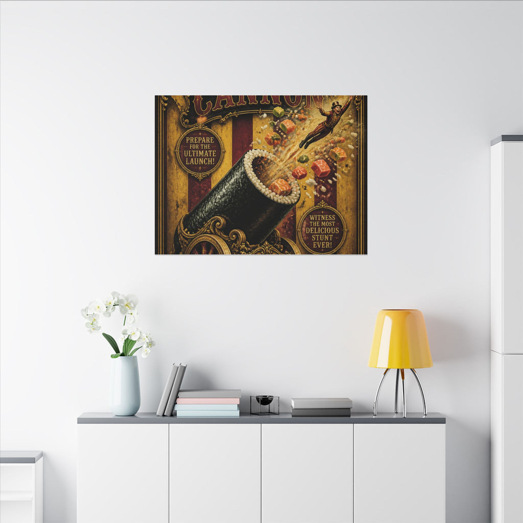 Sushi Roll Cannon Wall Art Canvas 24×36 Baroque Studio Decor Maximalist Print