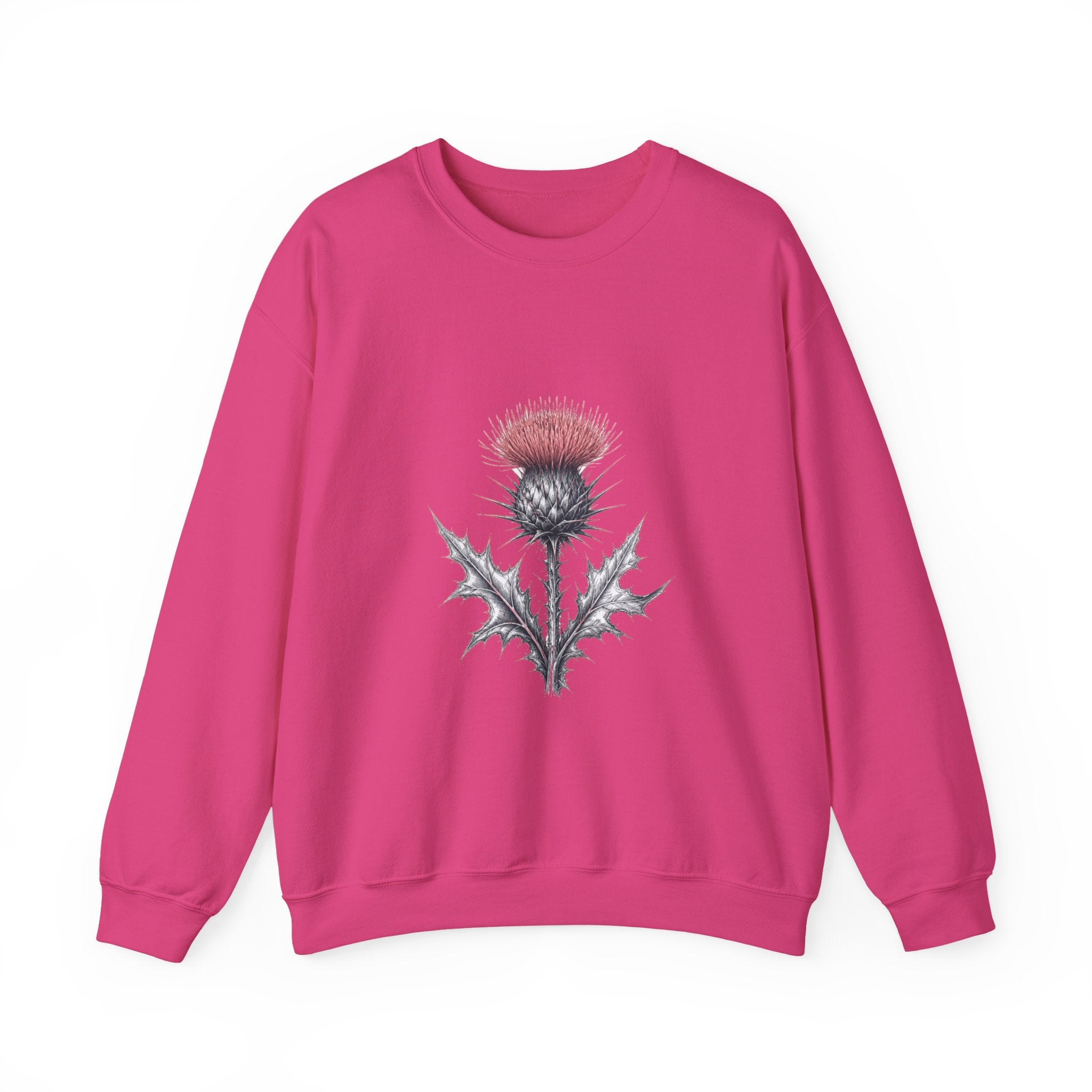 Matching Couple Sweatshirt - Lavender & Thistle Matching Couple Premium Fleece Sweatshirt Hand-Drawn Art His Hers Anniversary Gift - Design B