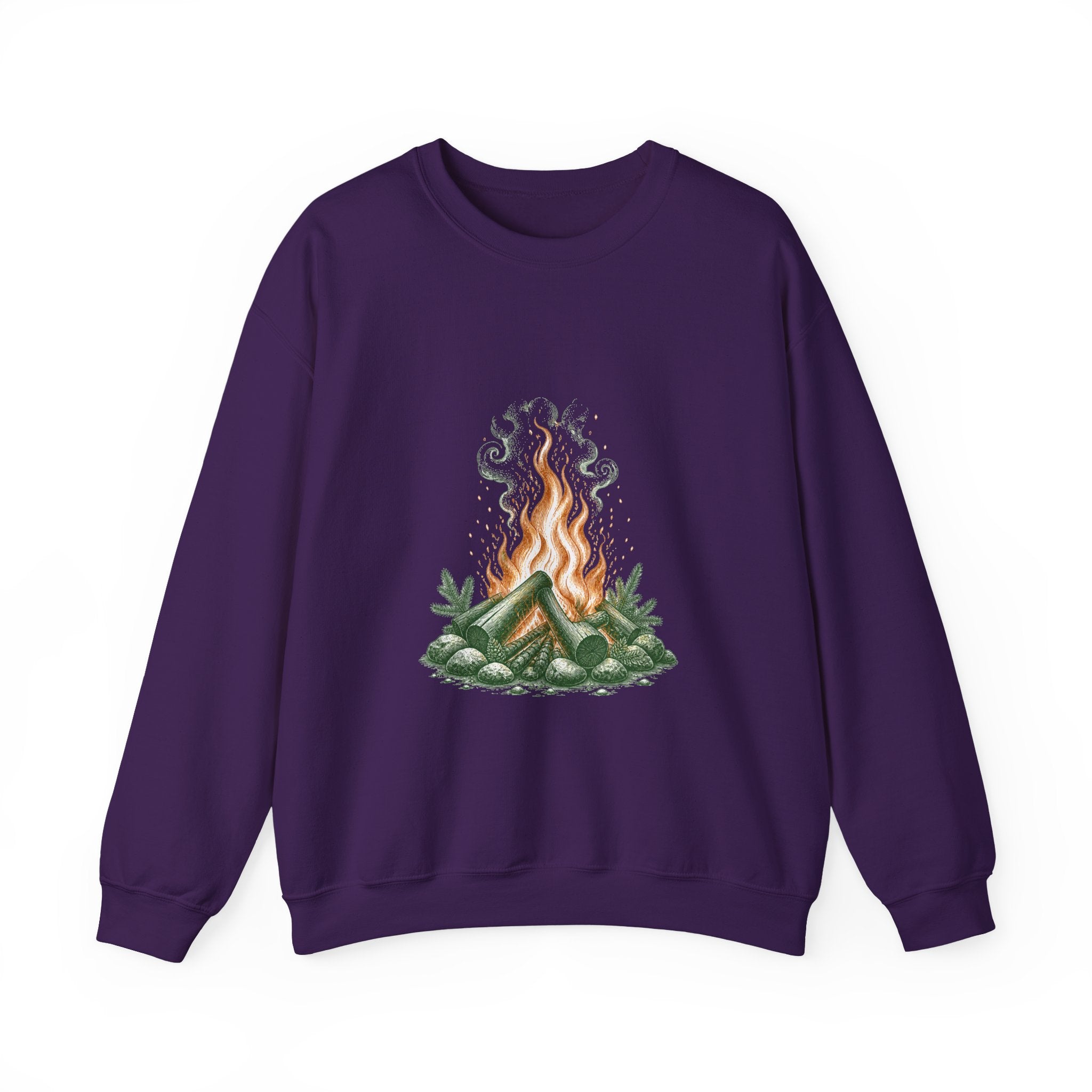 Matching Couple Sweatshirt - Wildfire & Waterfall Matching Couple Comfort Colors Crew Vintage Art His Hers Honeymoon Gift - Design A