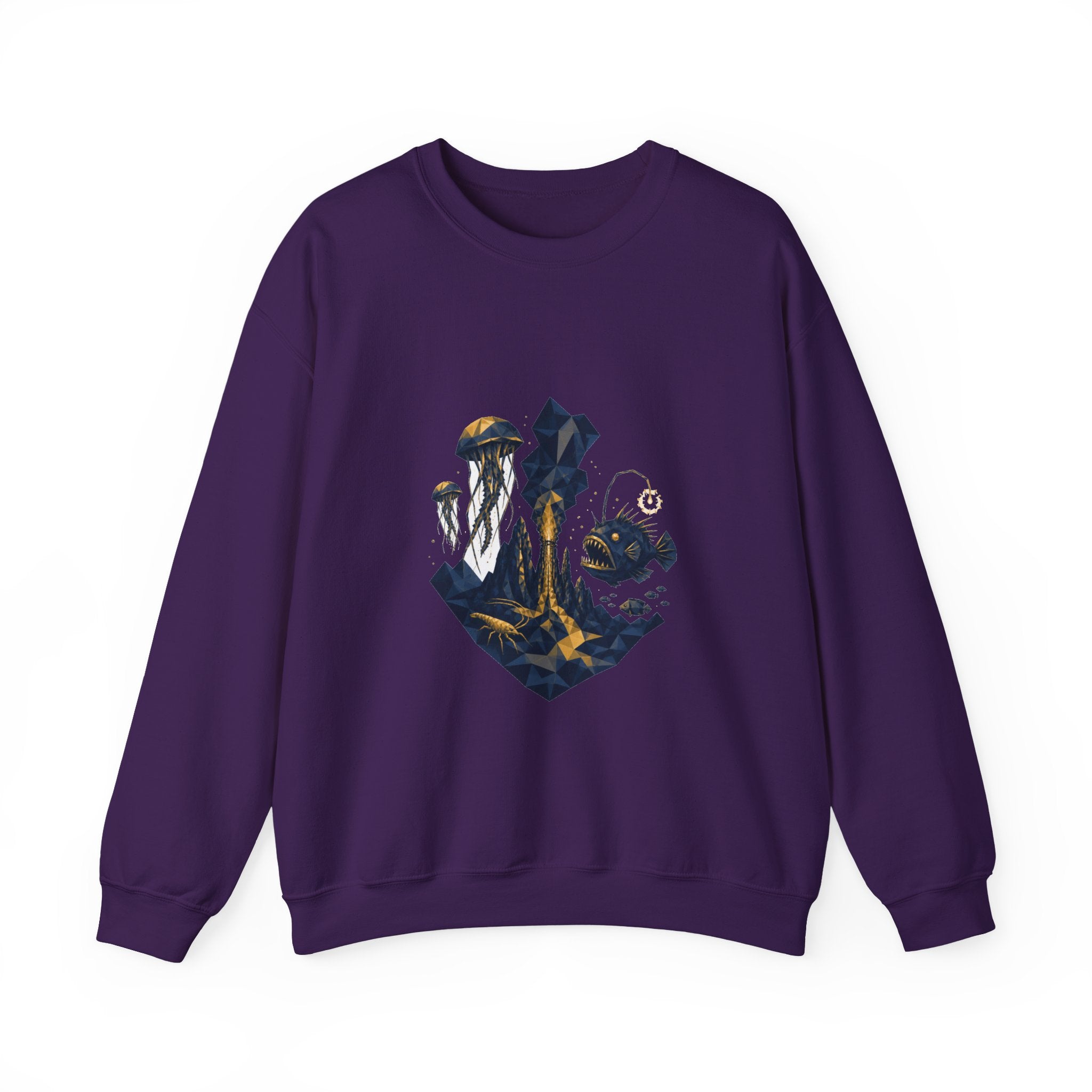 Matching Couple Sweatshirt - Coral Reef & Deep Sea Matching Couple Premium Fleece Sweatshirt Geometric Art His Hers Love Gift - Design B