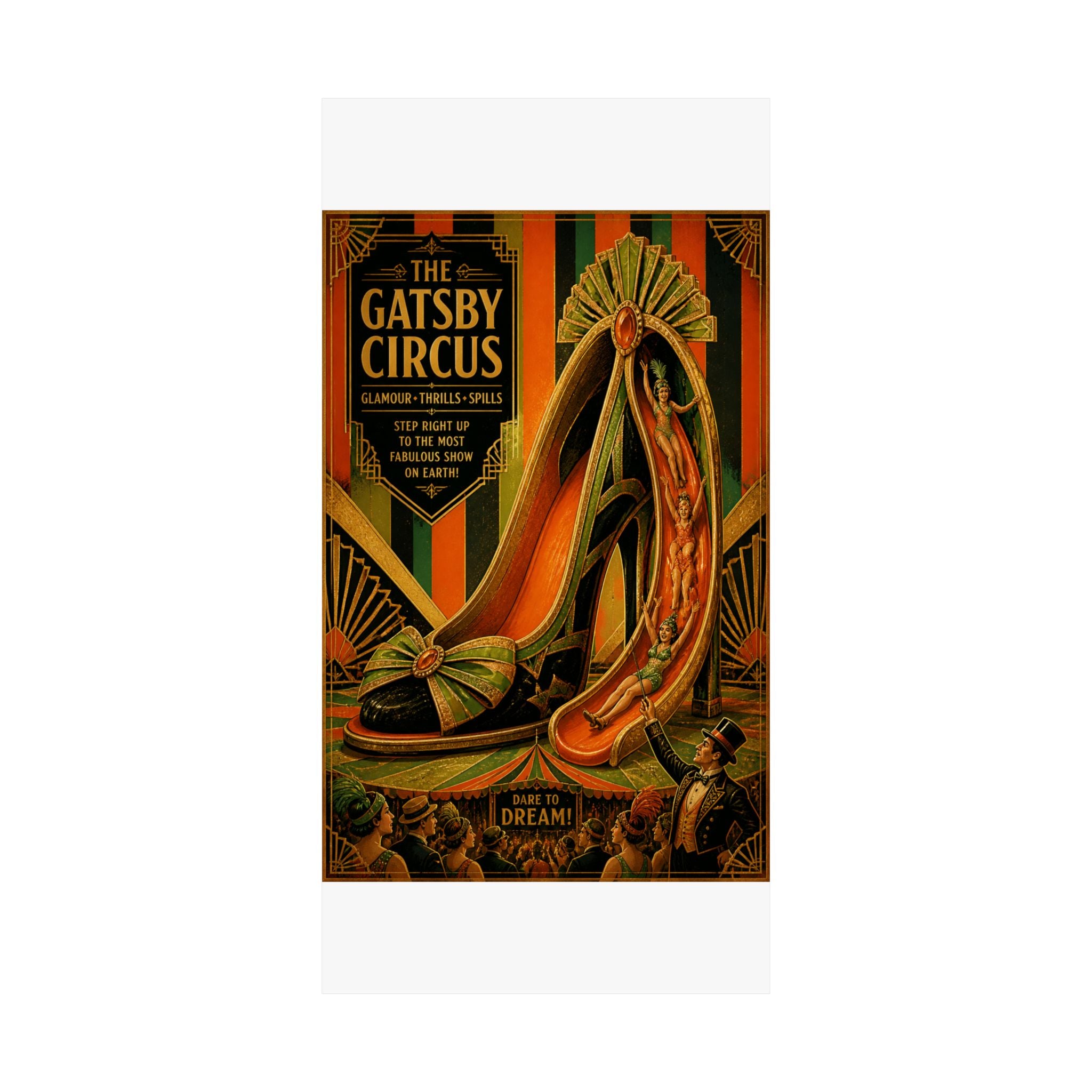High Heel Slide Wall Art Poster 24×36 Art Deco Bar Area Decor Maximalist Print