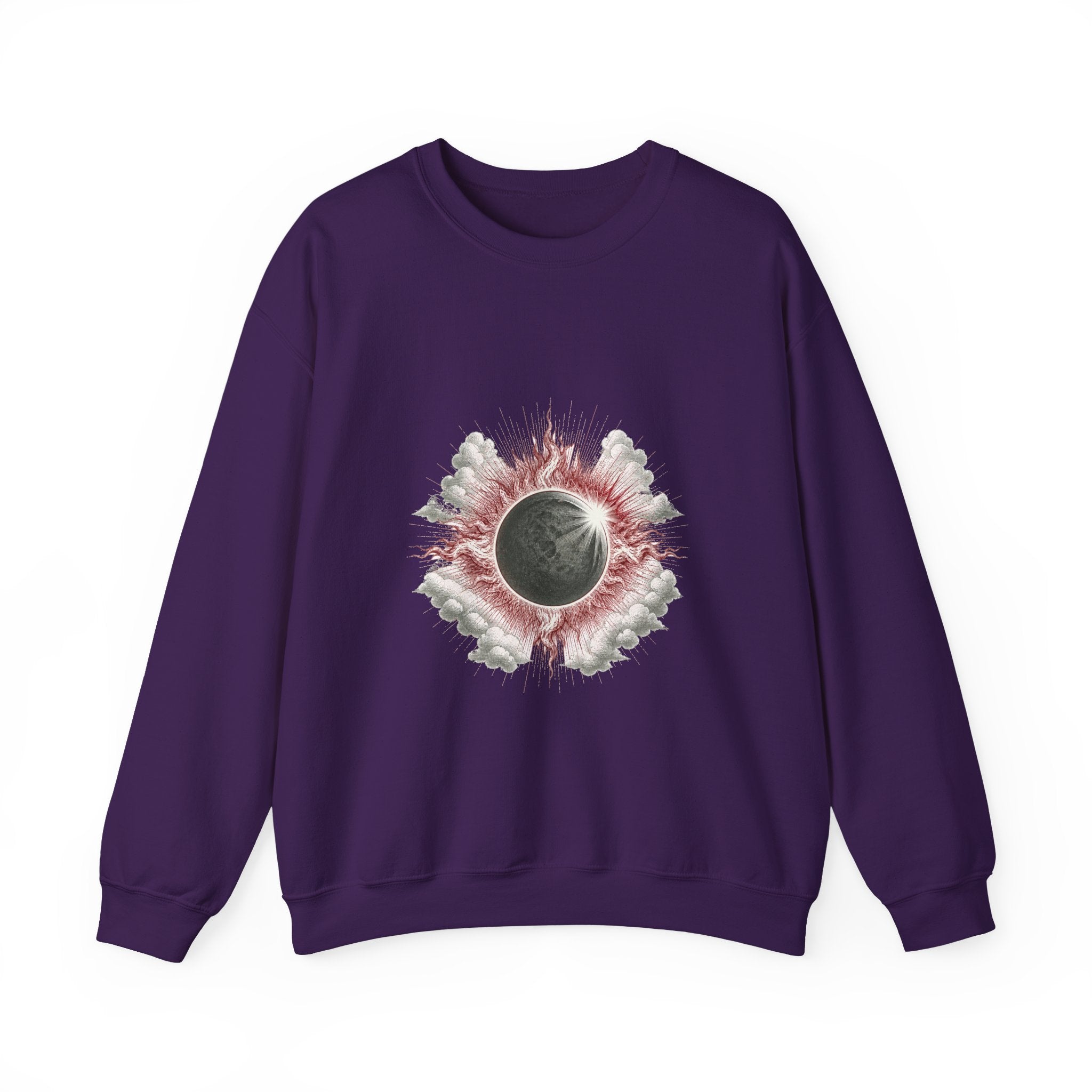 Matching Couple Sweatshirt - Solar & Lunar Eclipse Matching Couple Comfort Colors Crew Vintage Art His Hers Honeymoon Gift - Design A