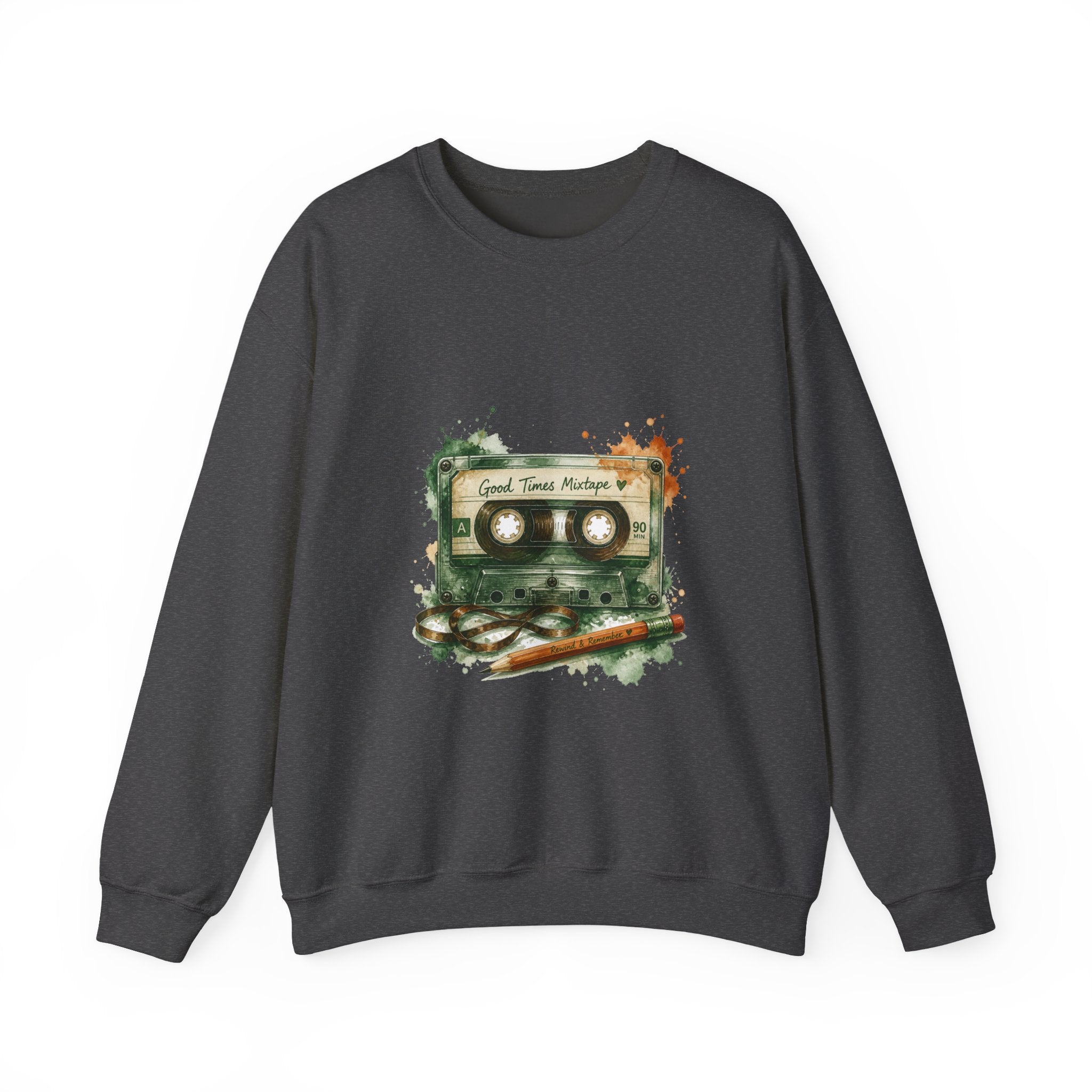 Matching Couple Sweatshirt - Vinyl & Cassette Matching Couple Premium Fleece Sweatshirt Watercolor Art His Hers Birthday Gift - Design B