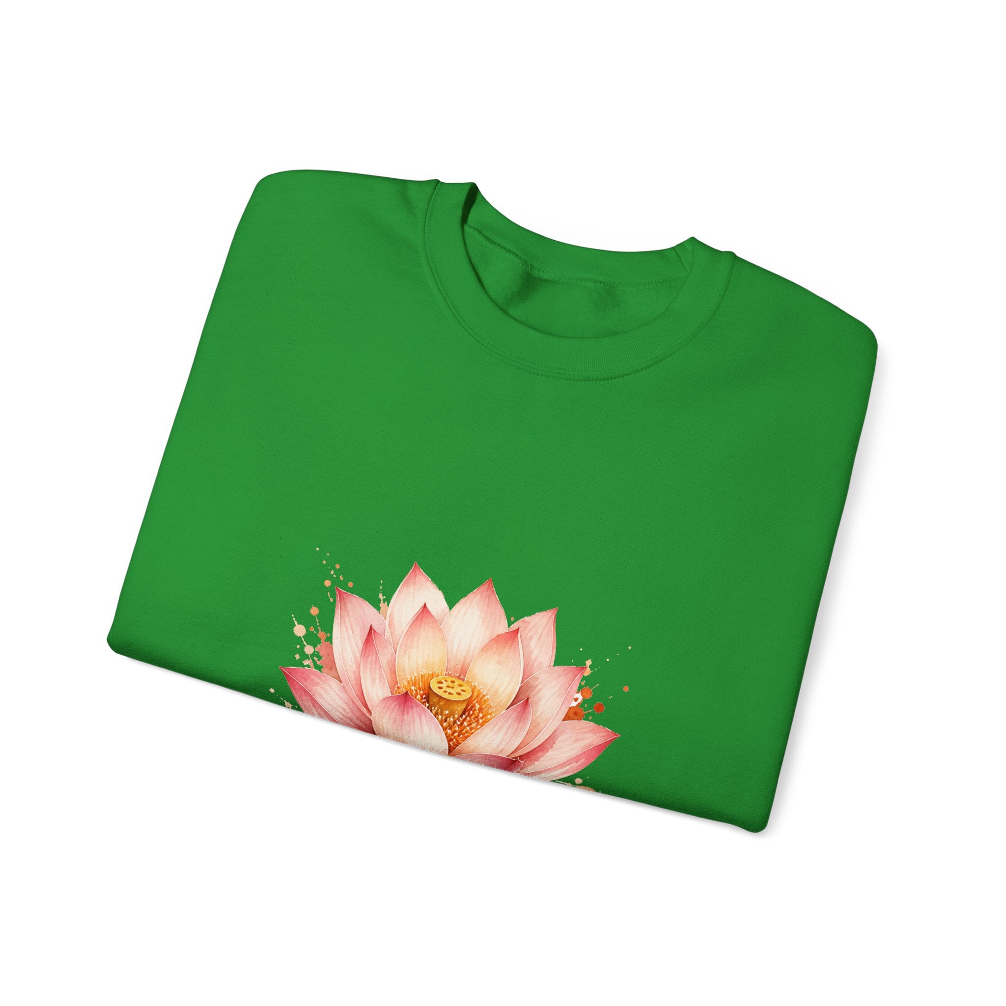 Matching Couple Sweatshirt - Open & Closed Lotus Matching Couple Comfort Colors Crew Watercolor Art His Hers Birthday Gift - Design A