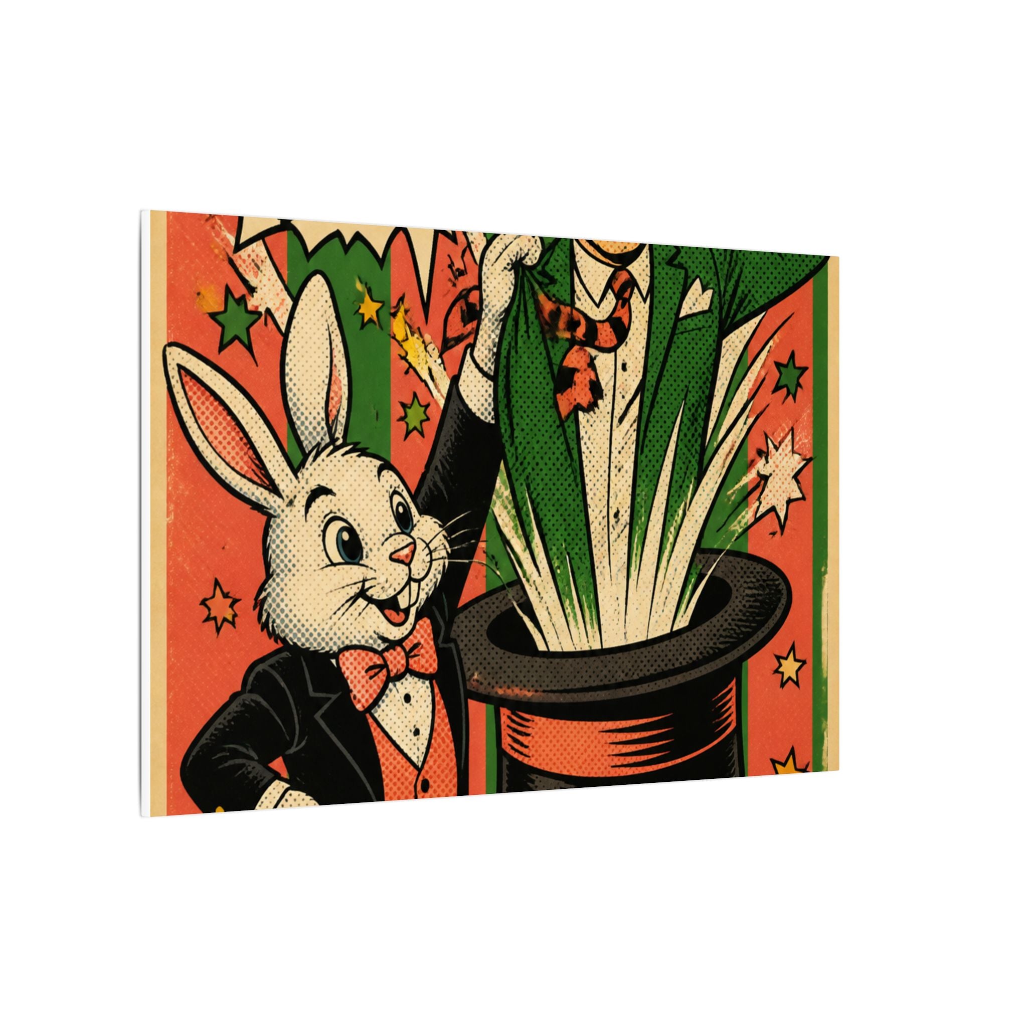Magic Hat Rabbit Wall Art Canvas 16×20 Pop Art Living Room Decor Maximalist Print