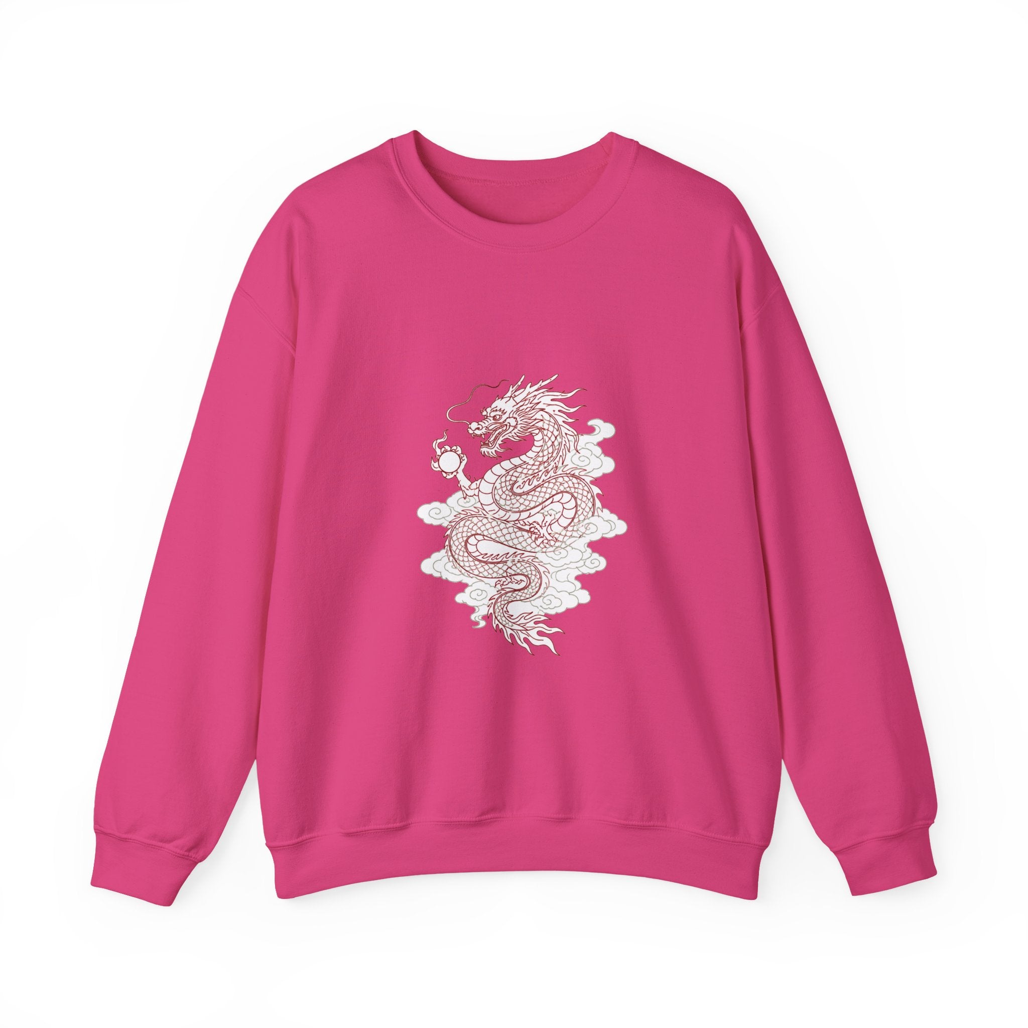 Matching Couple Sweatshirt - Dragon & Phoenix Matching Couple Crewneck Sweatshirt Minimalist Art His Hers Valentine Gift - Design A
