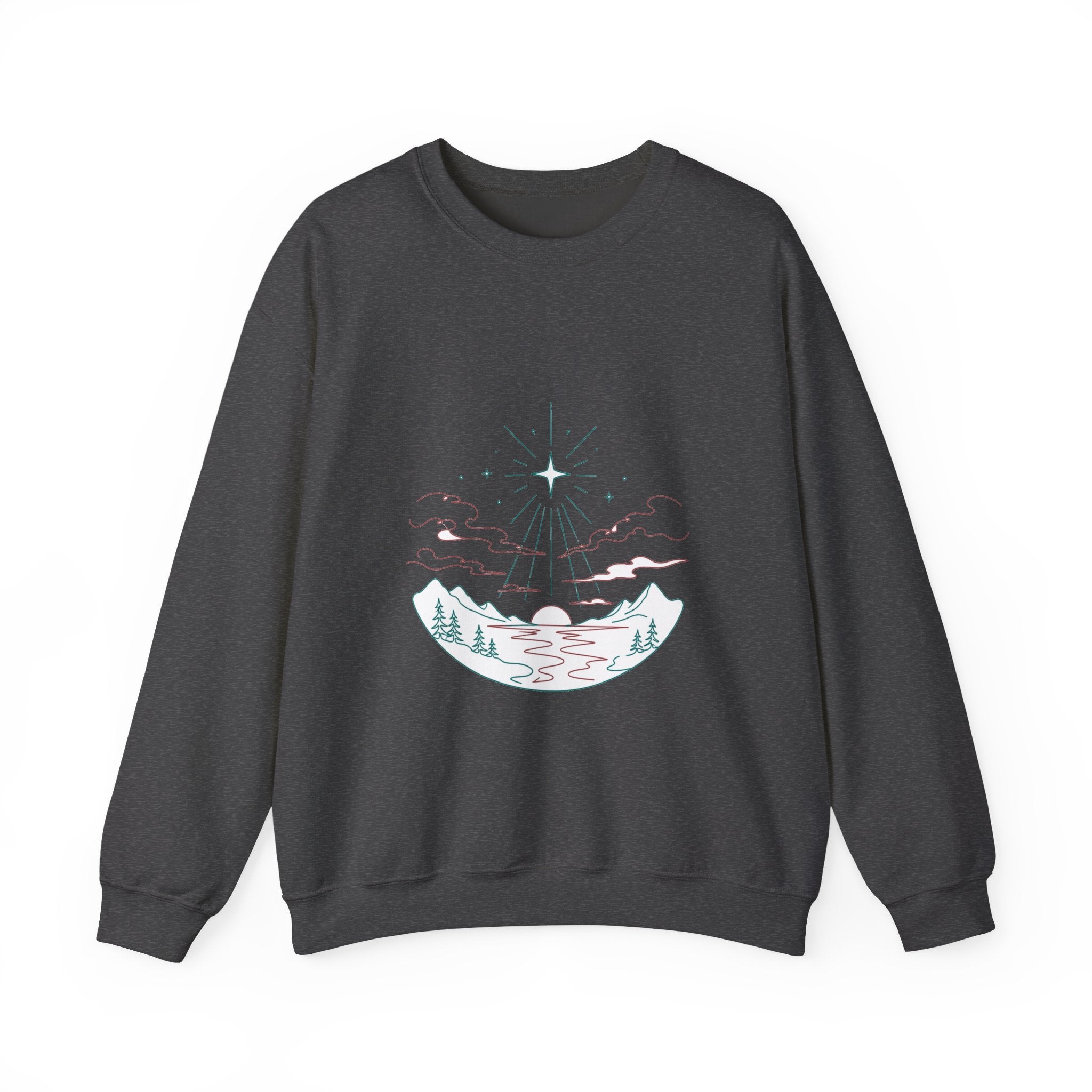 Matching Couple Sweatshirt - Evening & Morning Star Matching Couple Crewneck Sweatshirt Minimalist Art His Hers Valentine Gift - Design A