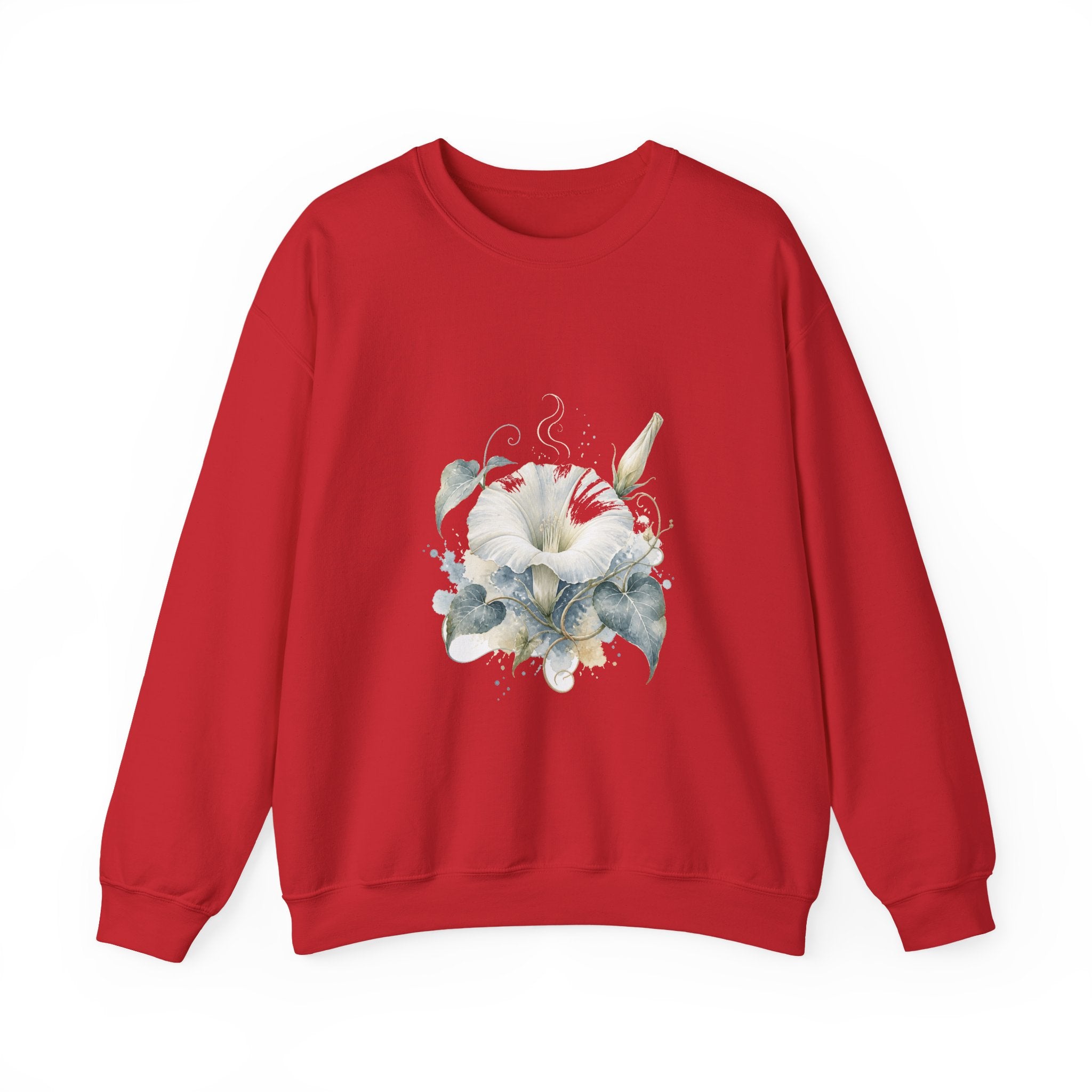Matching Couple Sweatshirt - Sunflower & Moonflower Matching Couple Comfort Colors Crew Watercolor Art His Hers Birthday Gift - Design B