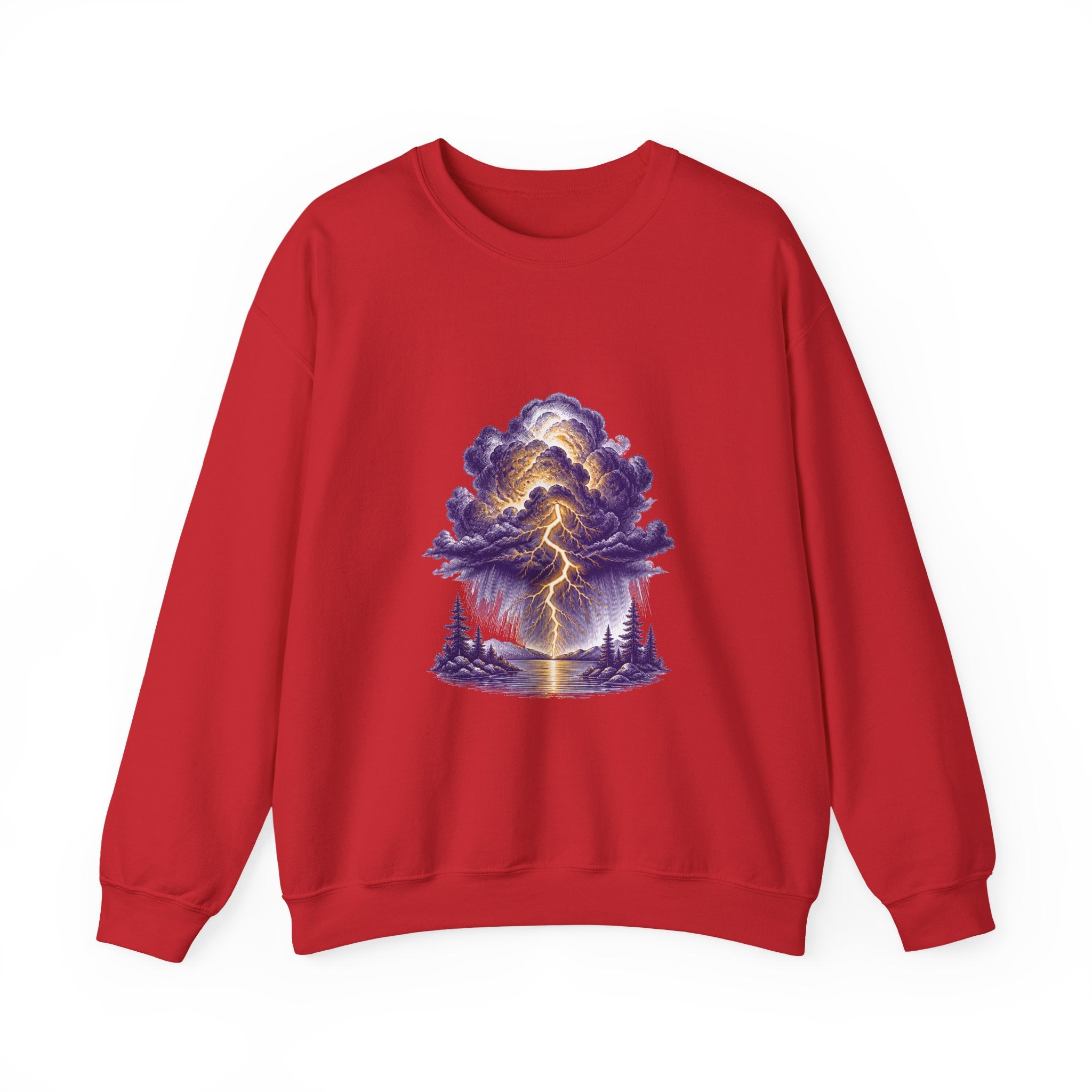 Matching Couple Sweatshirt - Storm & Rainbow Matching Couple Premium Fleece Sweatshirt Vintage Art His Hers Honeymoon Gift - Design A