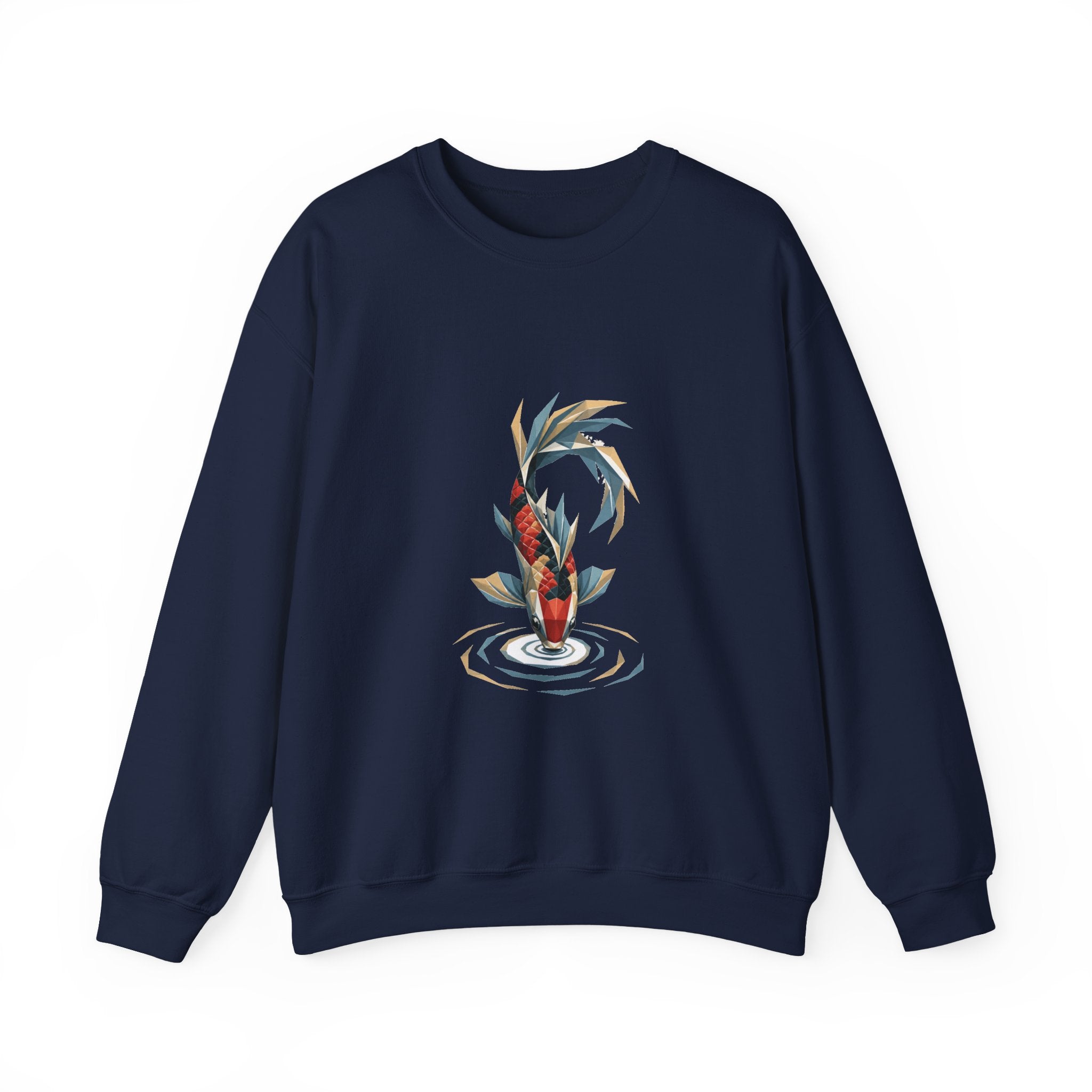 Matching Couple Sweatshirt - Koi Fish Yin Yang Matching Couple Crewneck Sweatshirt Geometric Art His Hers Couple Gift - Design B