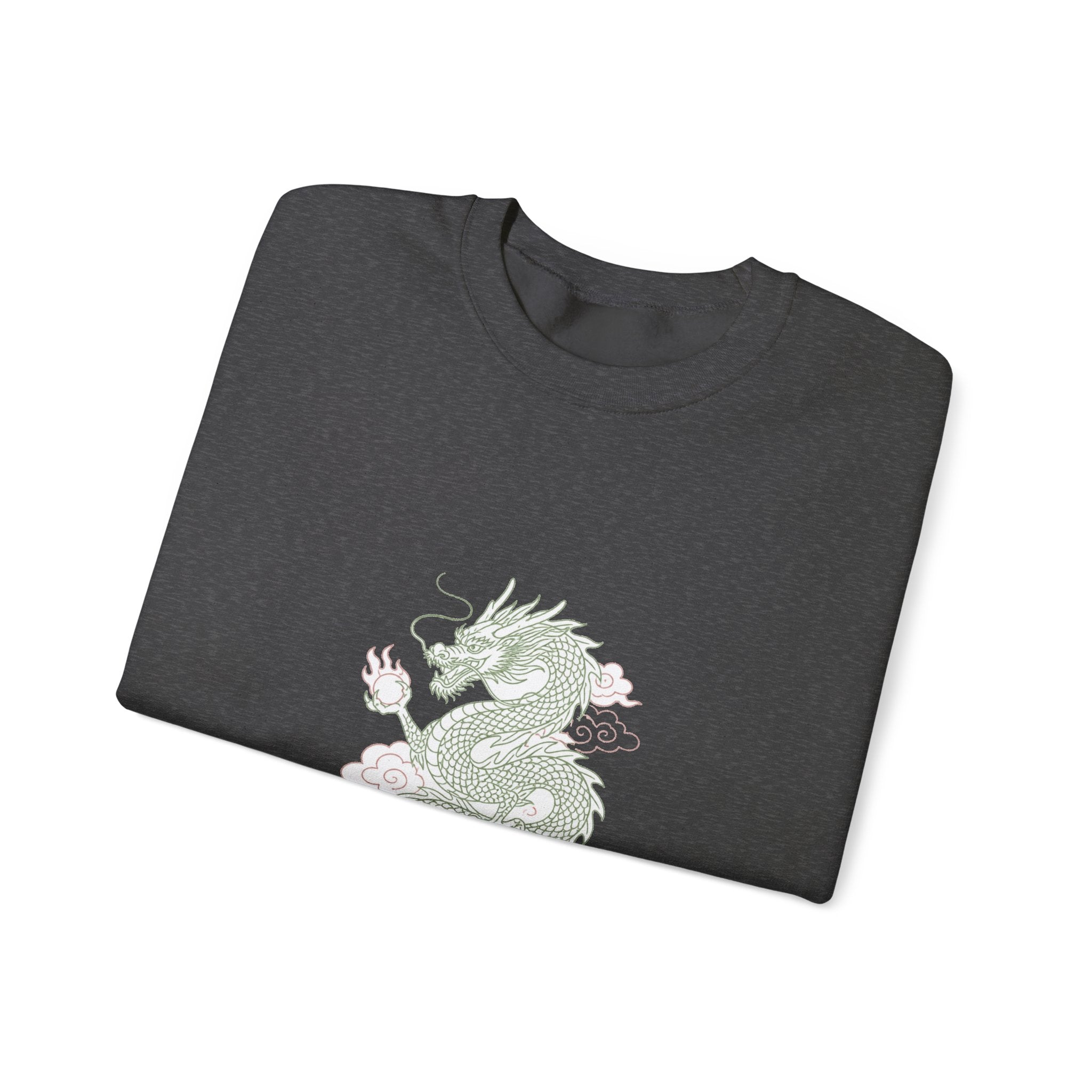 Matching Couple Sweatshirt - Dragon & Phoenix Matching Couple Premium Fleece Sweatshirt Minimalist Art His Hers Christmas Gift - Design A