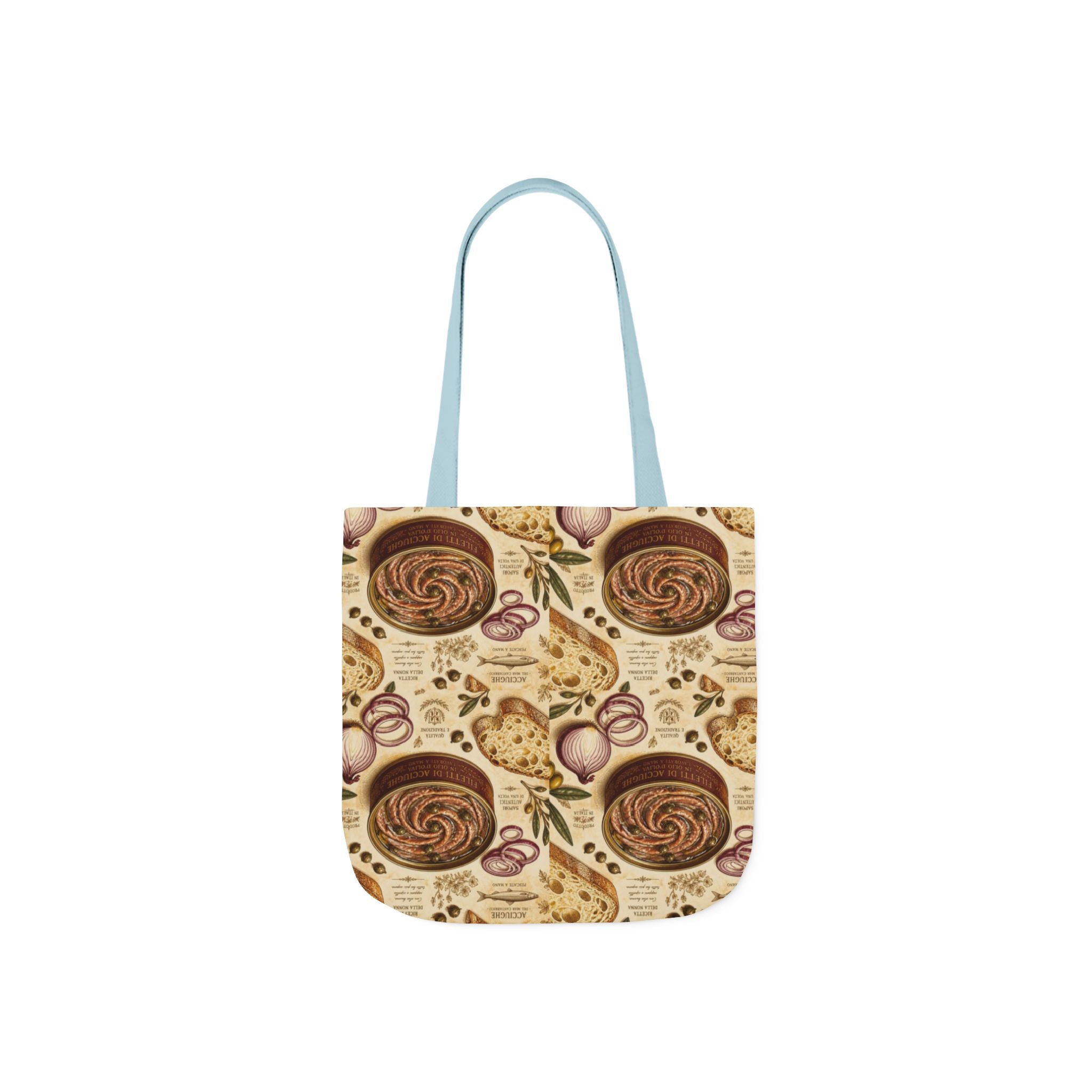 Anchovies & Capers Canvas Tote Bag Mediterranean Kitchen Botanical Design Italian Cottagecore Gift