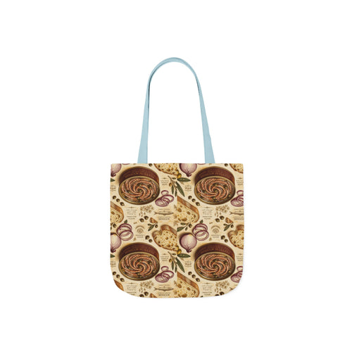 Anchovies & Capers Canvas Tote Bag Mediterranean Kitchen Botanical Design Italian Cottagecore Gift