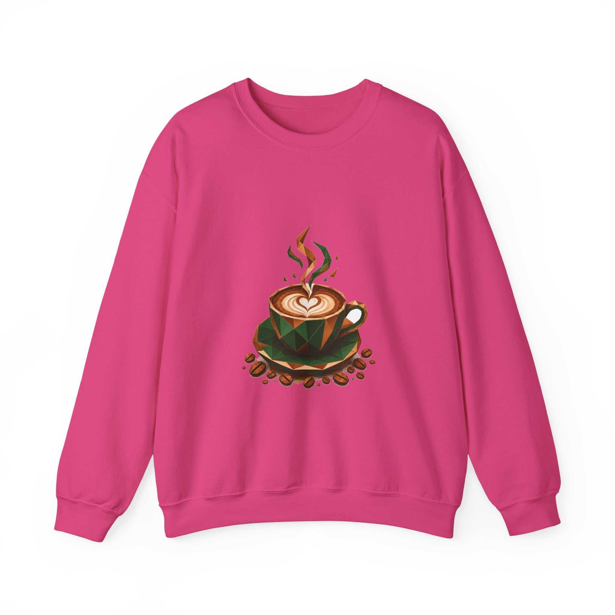 Matching Couple Sweatshirt - Coffee & Tea Matching Couple Crewneck Sweatshirt Geometric Art His Hers Couple Gift - Design A